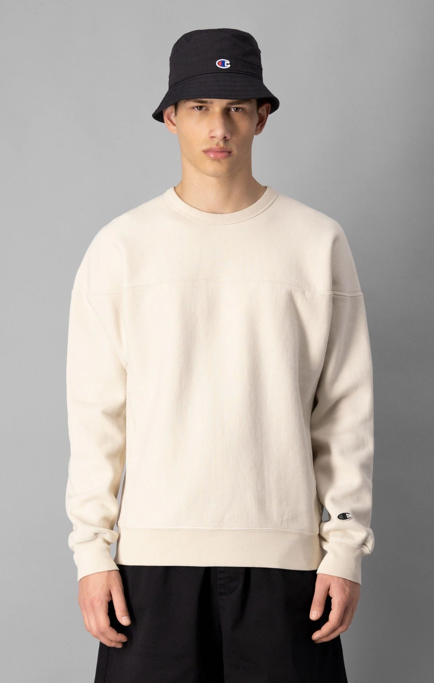 Champion Contemporary Garment Dyed Crew Sweat - Cream - Image 4