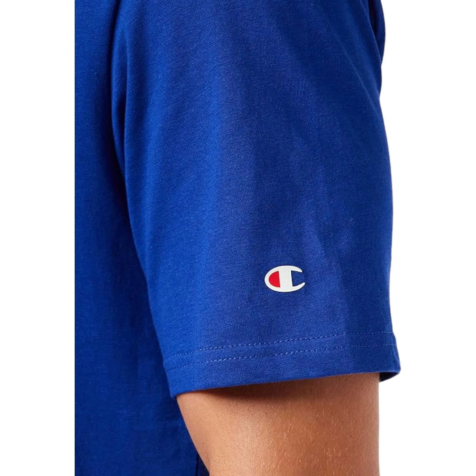 Champion Crew Neck Spellout Graphic T-Shirt - Blue - Image 5