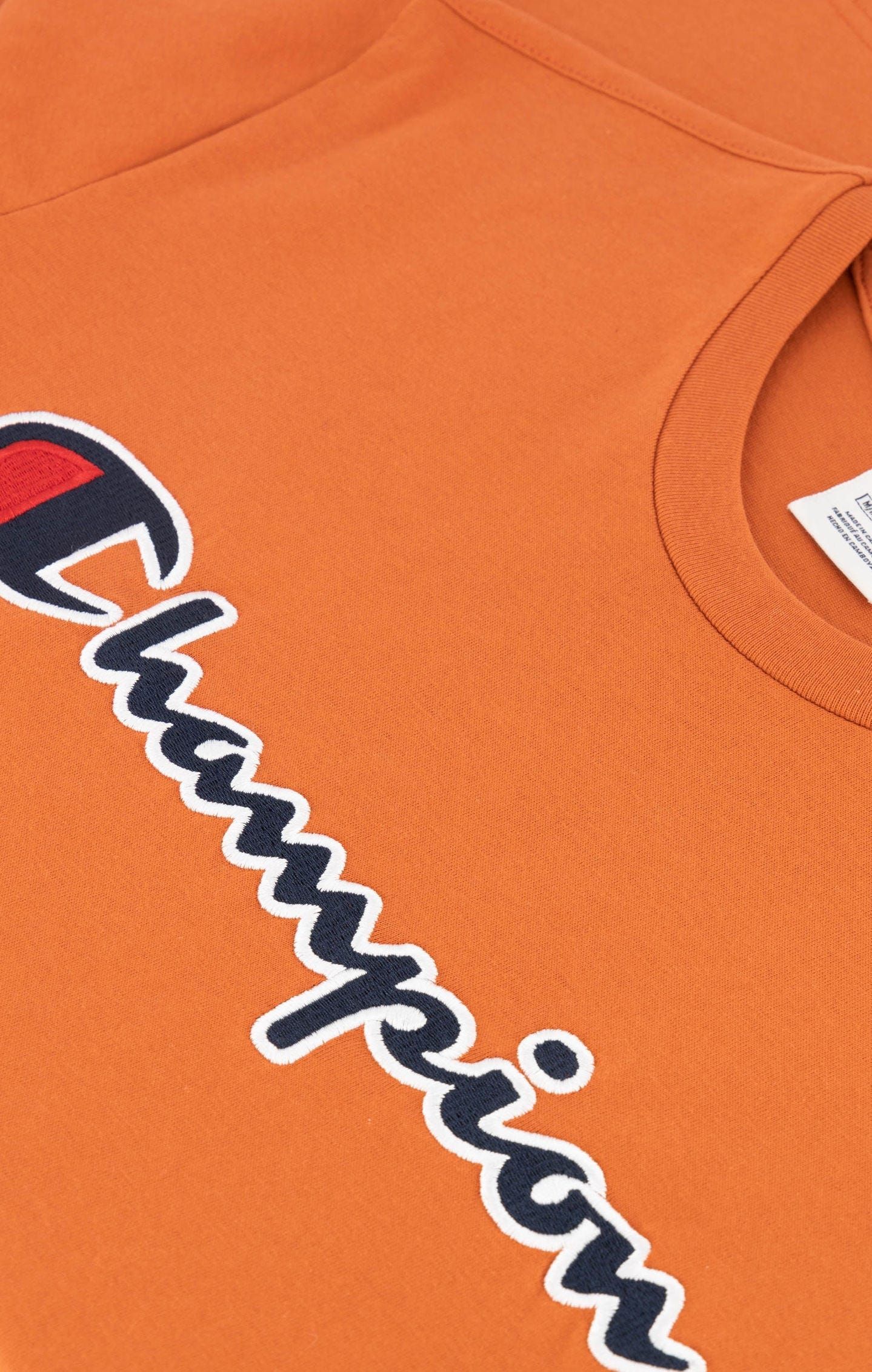 Champion Crewneck Spellout Logo T-Shirt - Orange - Image 5
