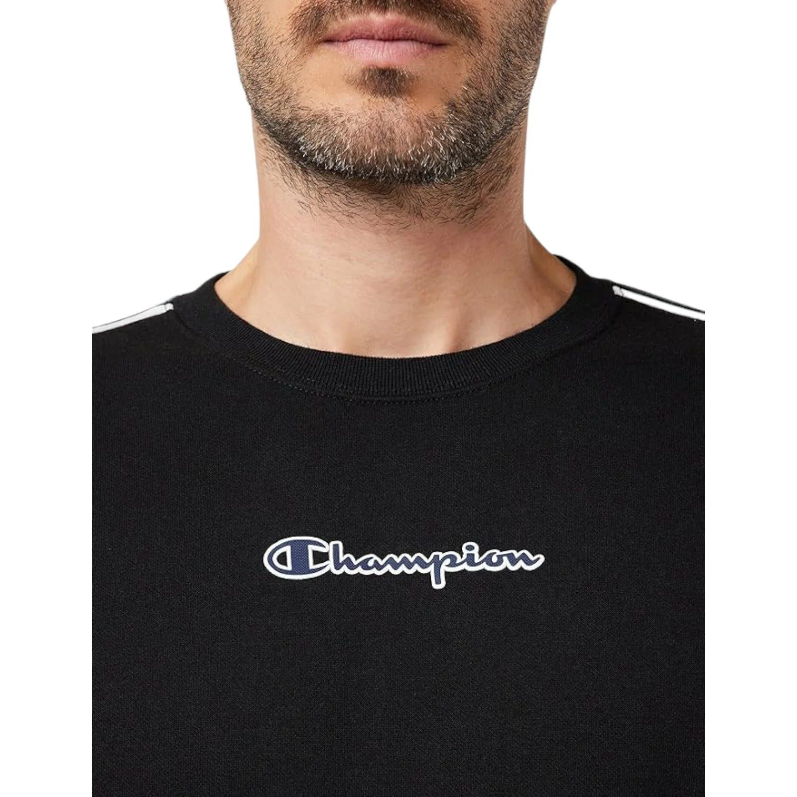 Champion Legacy Contrast Details Fleece Sweatshirt - Black - Image 4