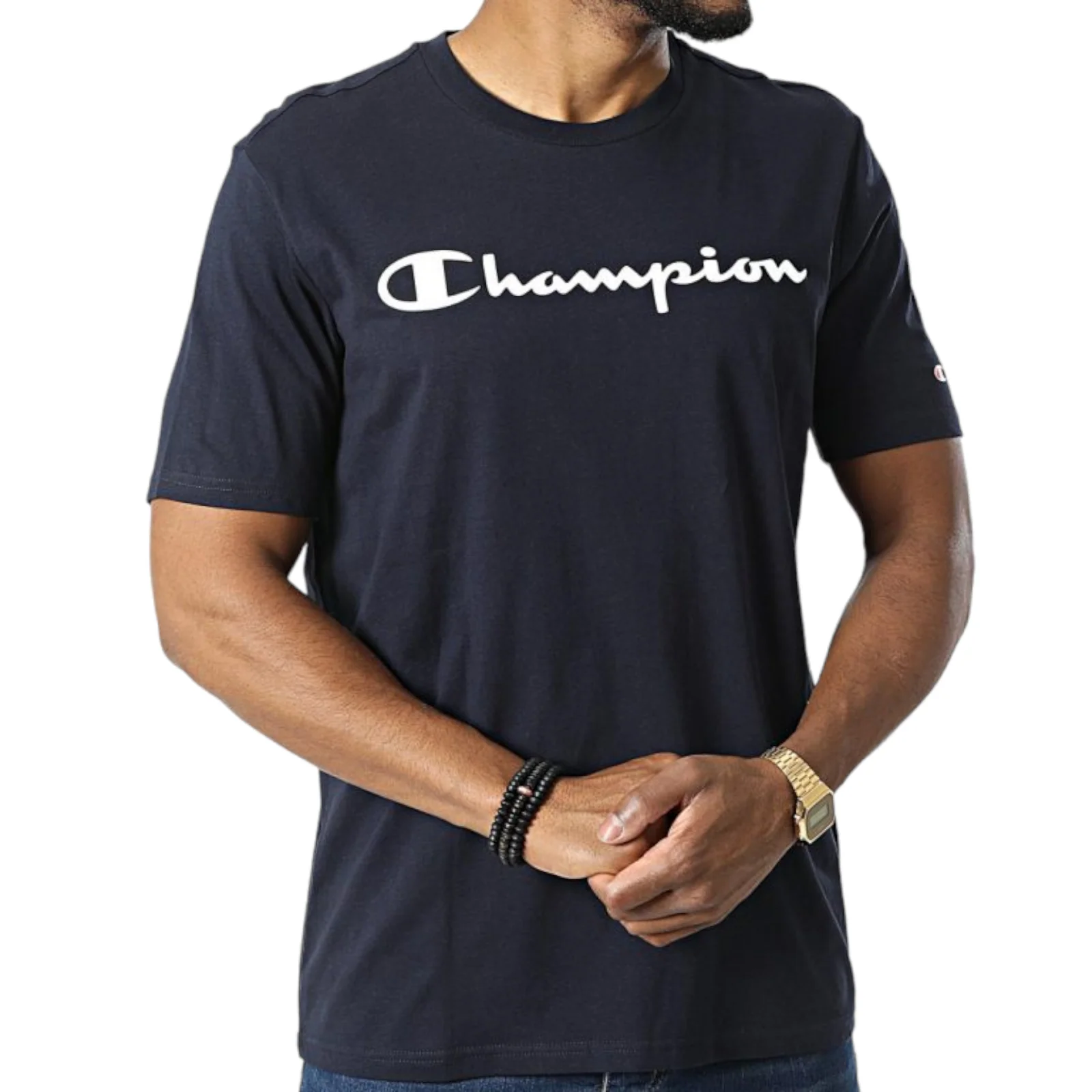 Champion Legacy Spellout Big Logo Tee - Navy - Image 3