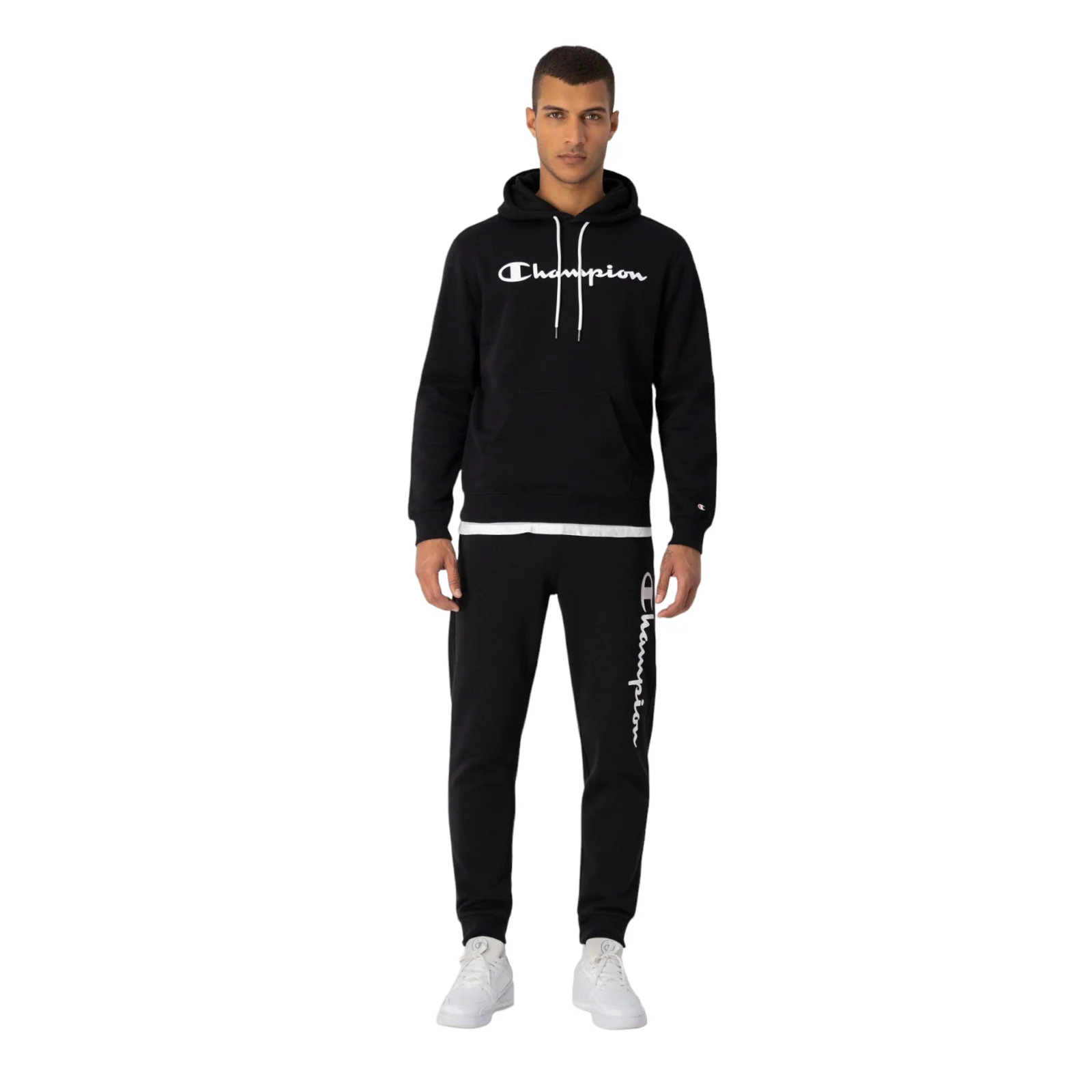 Champion Logo Fleece Joggers Sweat Pants - Black - Image 2