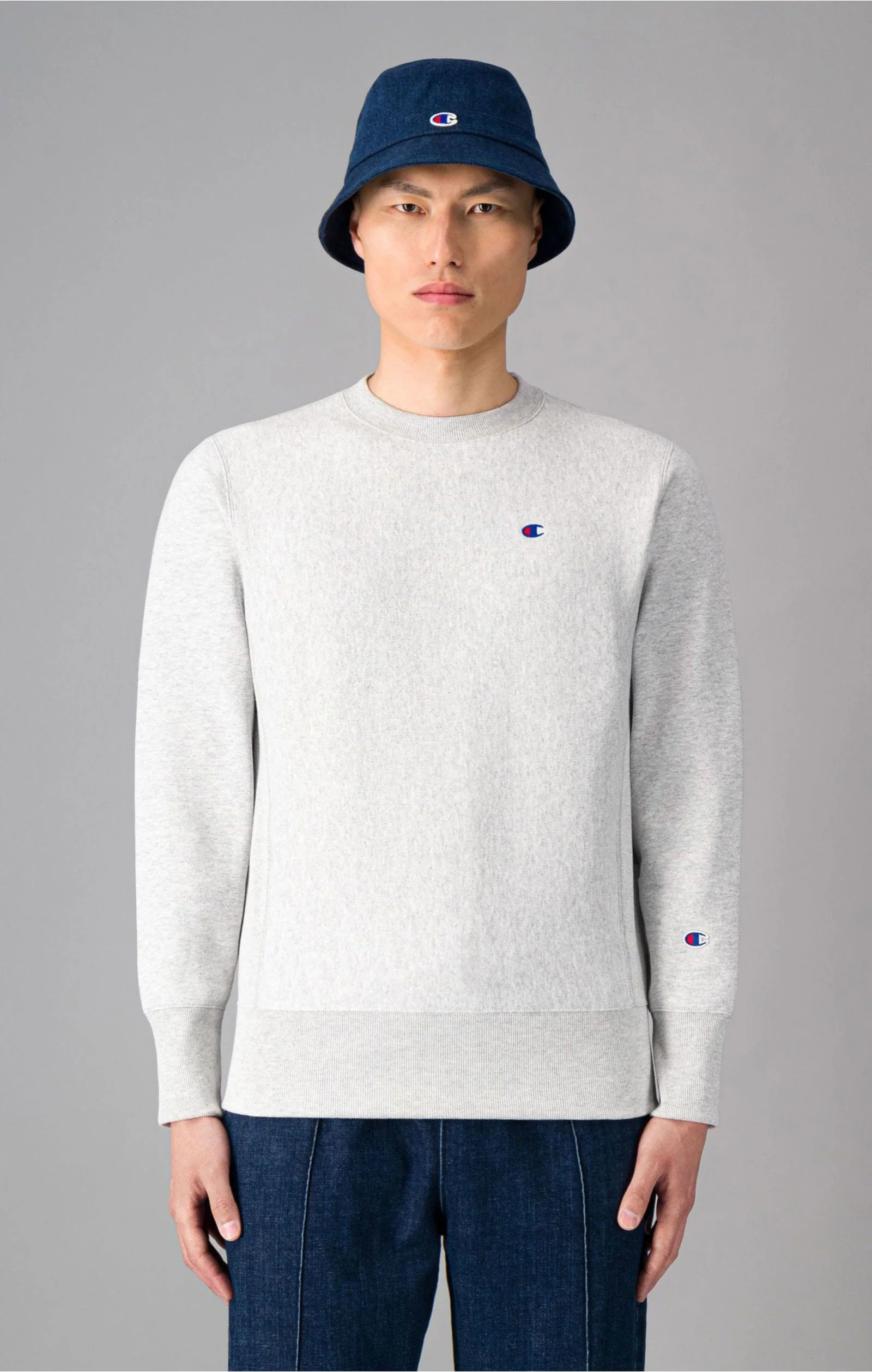 Champion Reverse Weave Crewneck Sweatshirt - Grey - Image 2