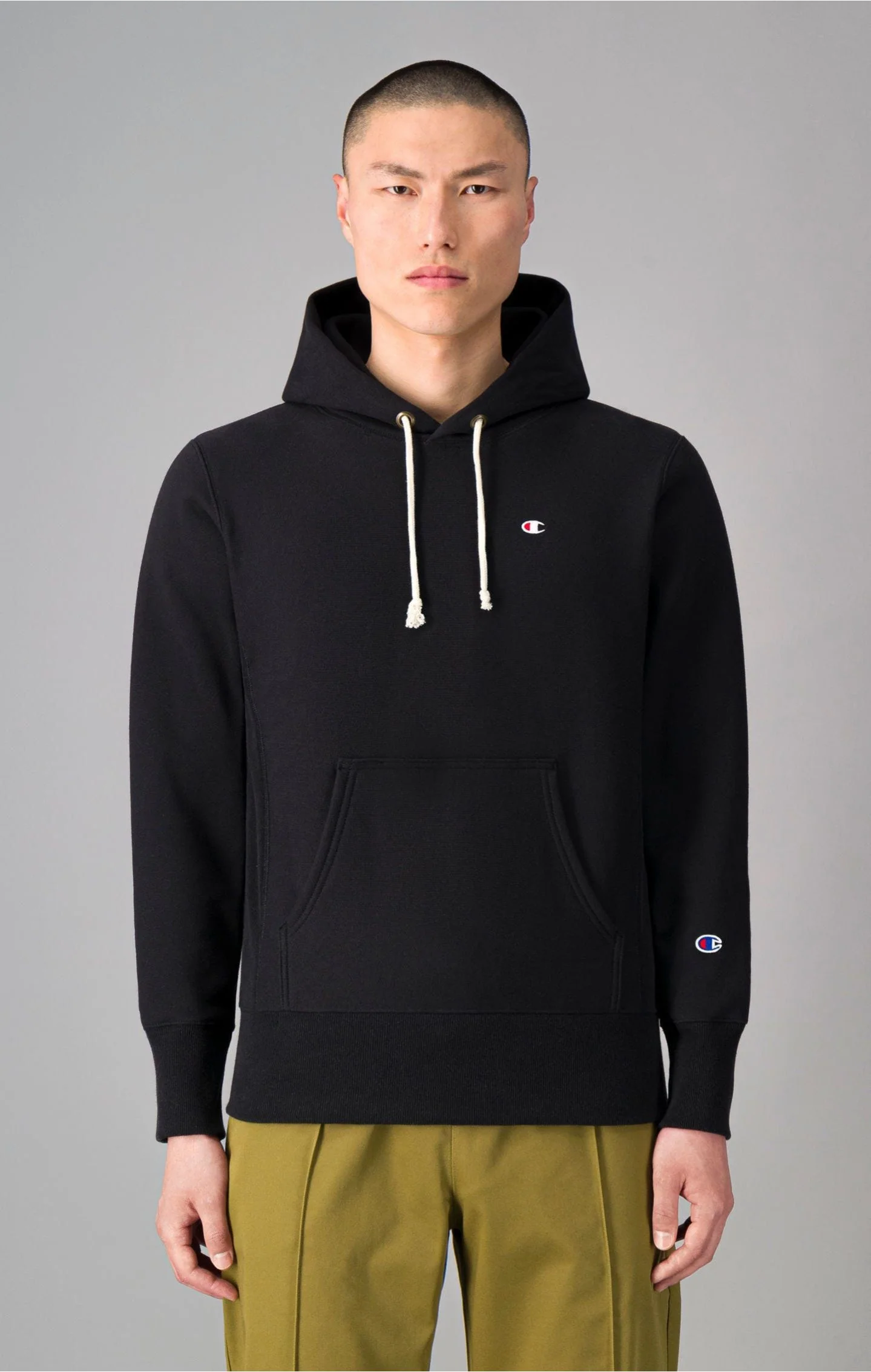 Champion Reverse Weave Hooded Sweatshirt - Black - Image 2
