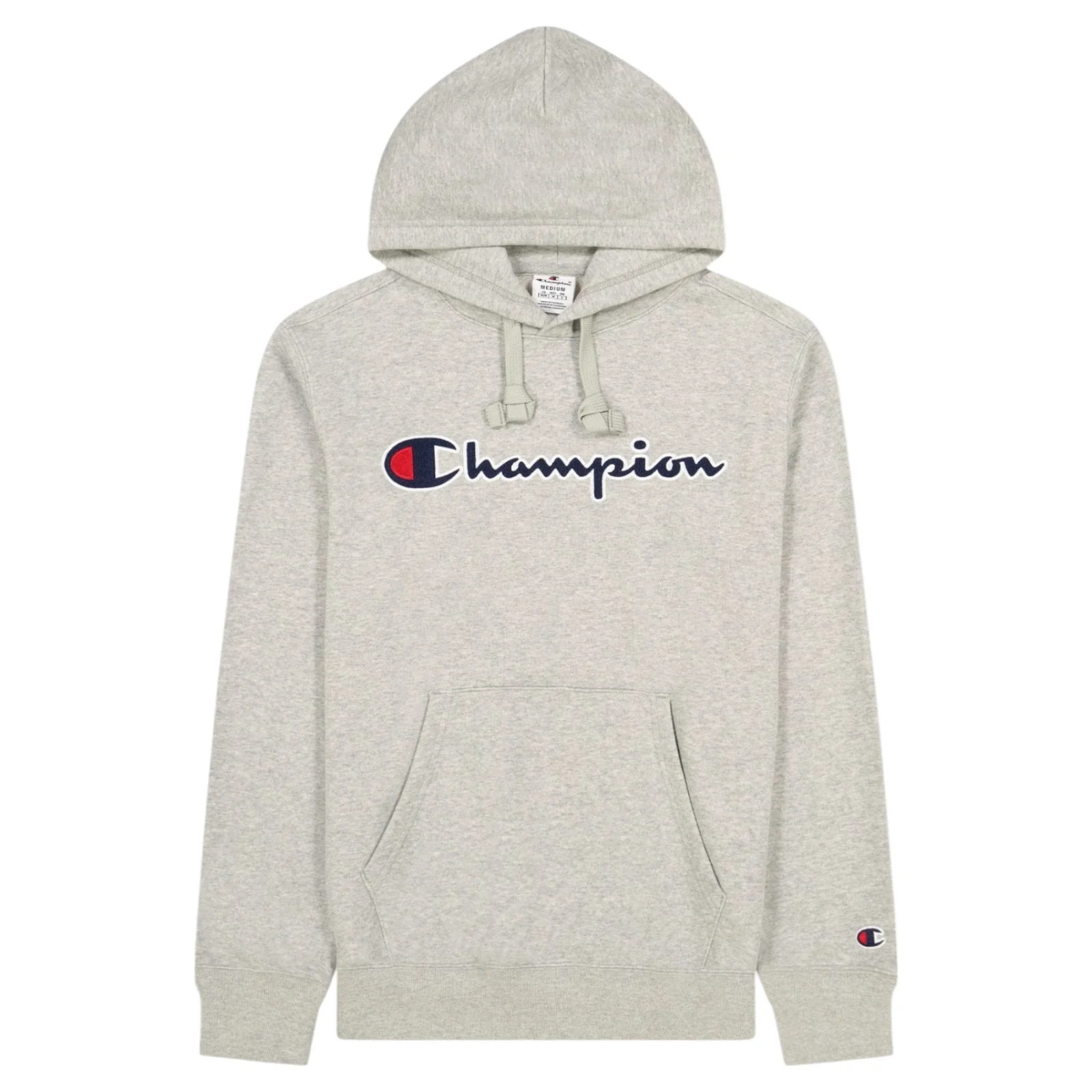 Champion Script Logo Fleece Hoodie - Grey - Image 4