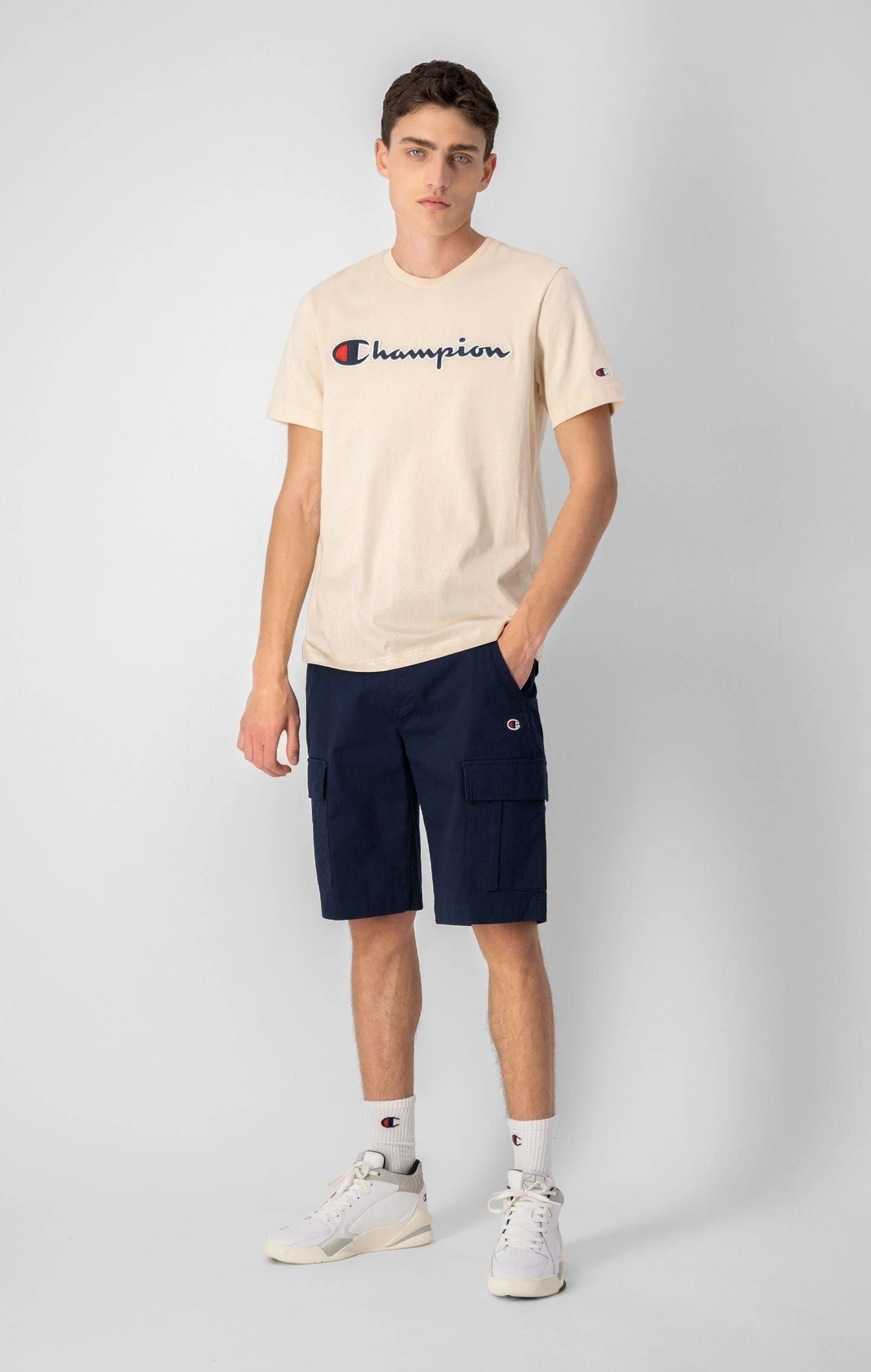 Champion Script Spellout Logo T-shirt - Sand - Image 4