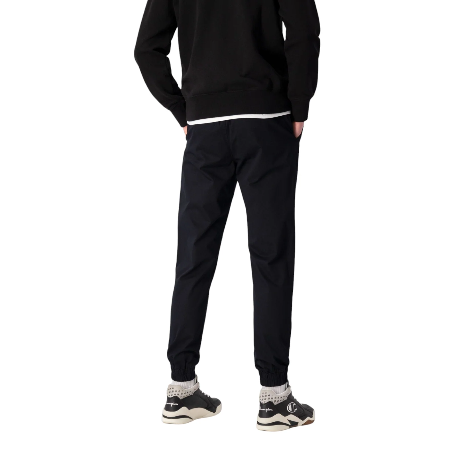 Champion Stretch Cotton Twill Cuffed Trousers - Black - Image 2
