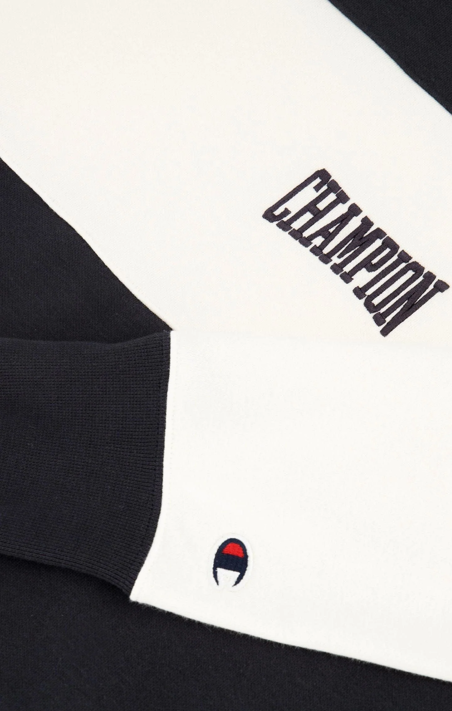 Champion Sweatshirt Preppy Bookstore Striped Logo Sweatshirt - Black White - Image 6