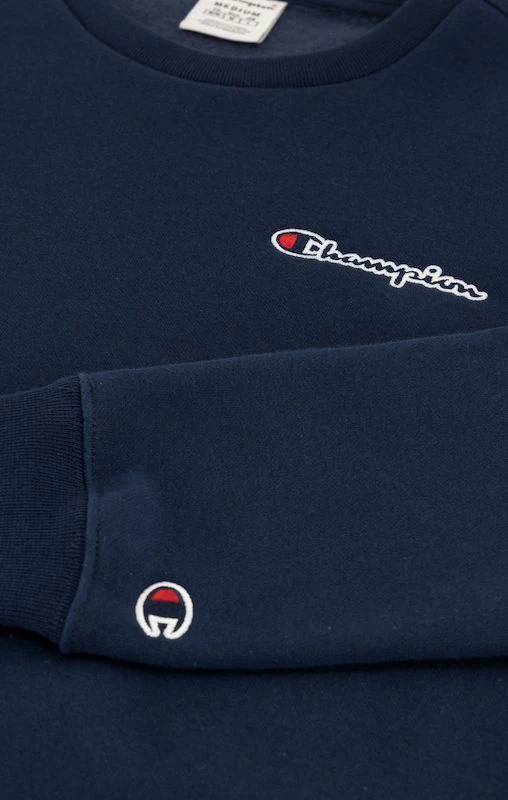 Champion Sweatshirt Small Script Logo Embroidery - Navy - Image 3