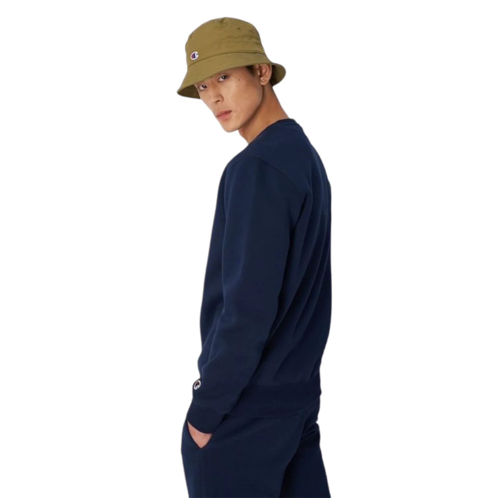 Champion Sweatshirt Small Script Logo Embroidery - Navy - Image 5