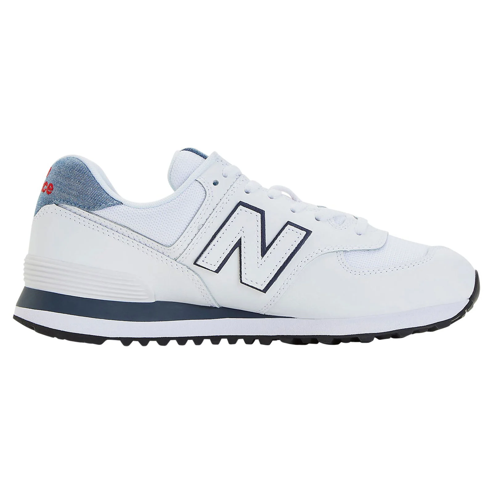 New Balance 574 Lifestyle Denim Shoes - White - Image 7