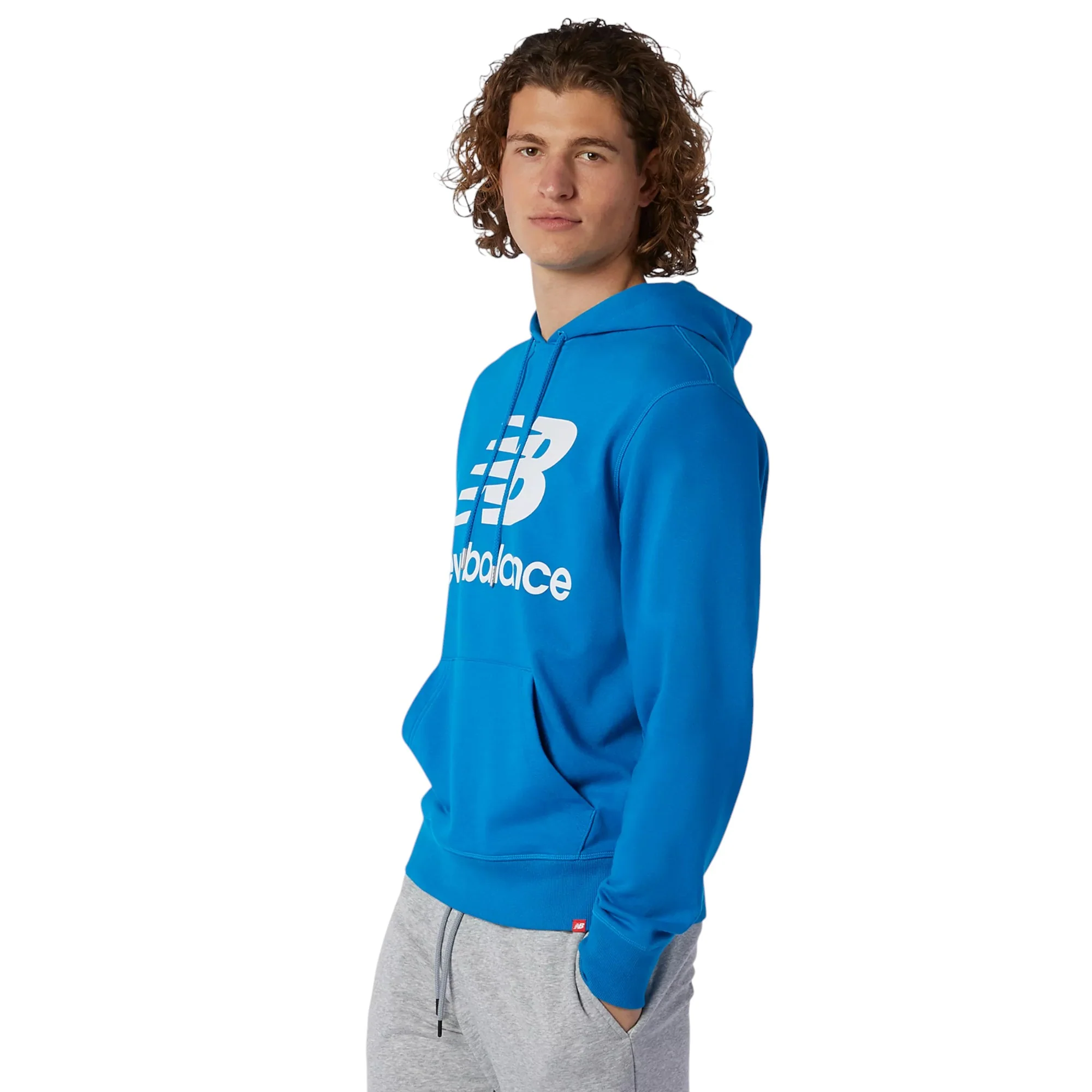 New Balance Essentials Stacked Logo Hoodie - Blue - Image 3