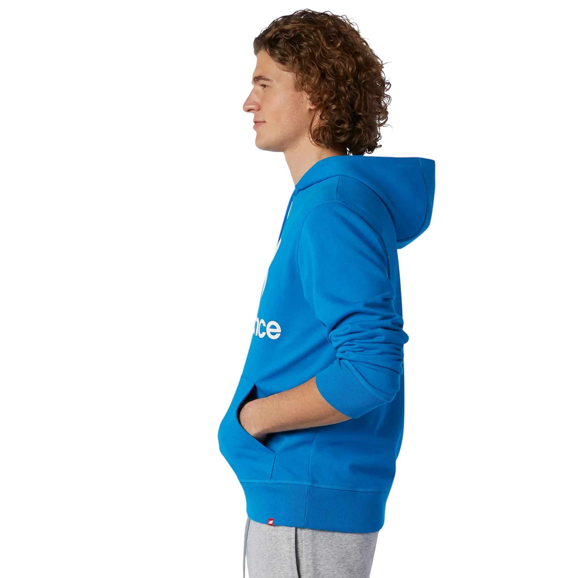 New Balance Essentials Stacked Logo Hoodie - Blue - Image 4