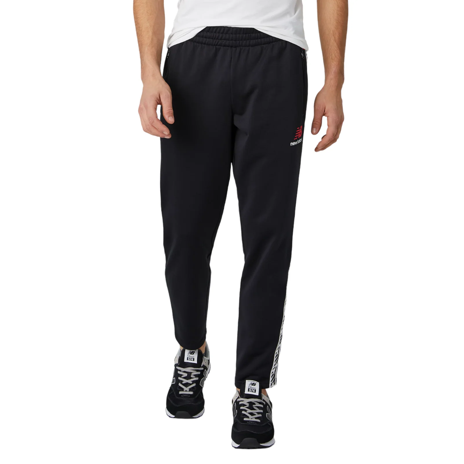 New Balance Essentials Track Pant - Black White - Image 3