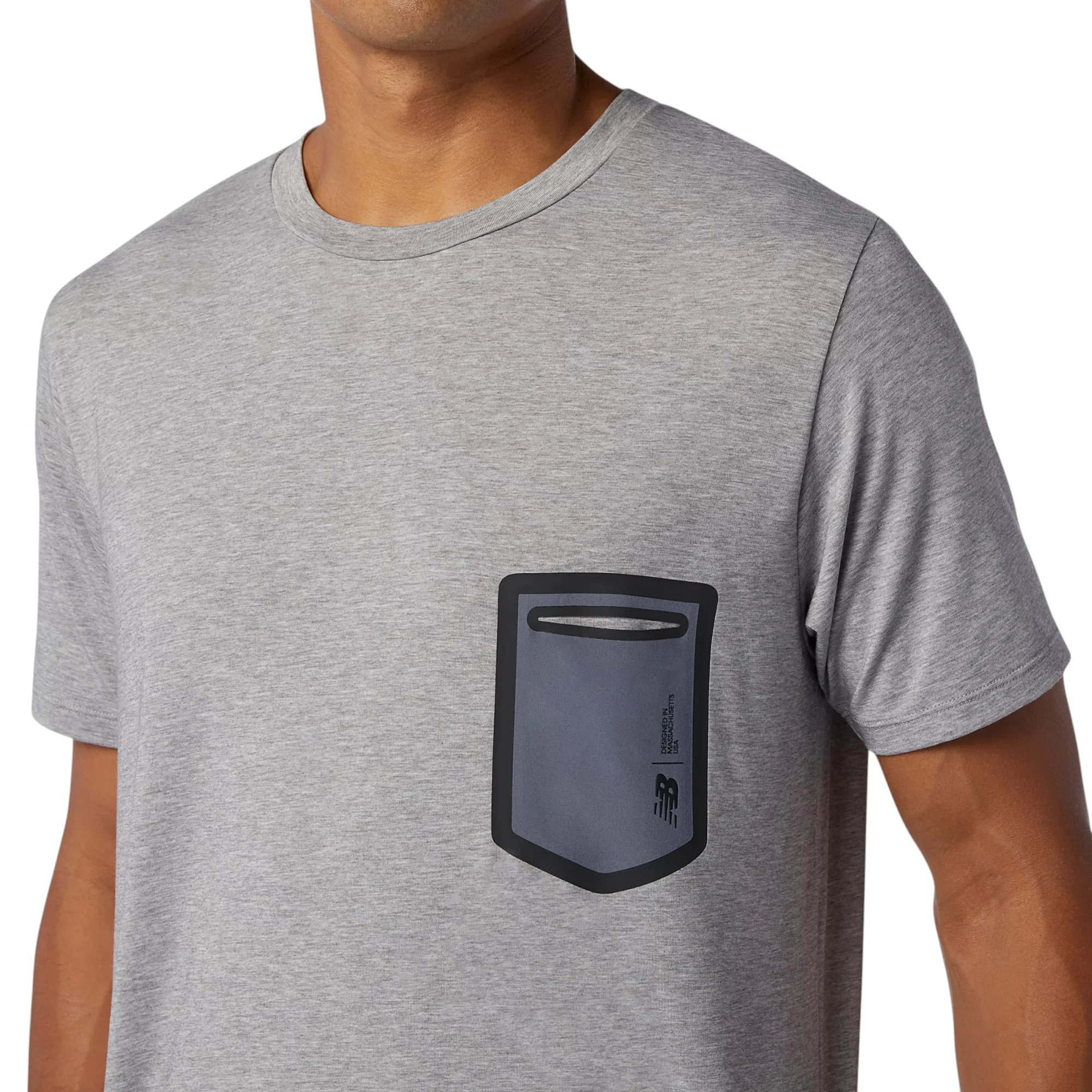 New Balance Fortitech Pocket Tee - Grey - Image 5