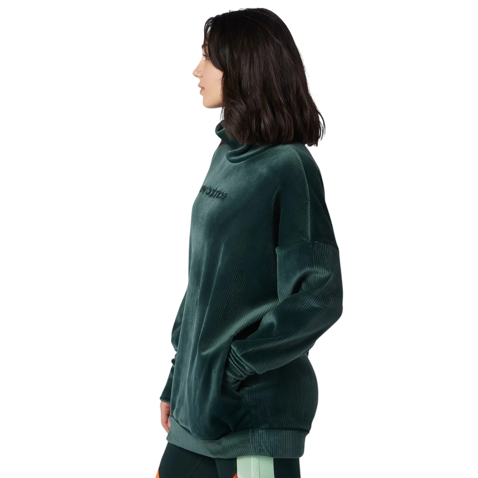 New Balance High Collar Long Sleeves Pullover Jumper Sweatshirt - Dark Green - Image 2