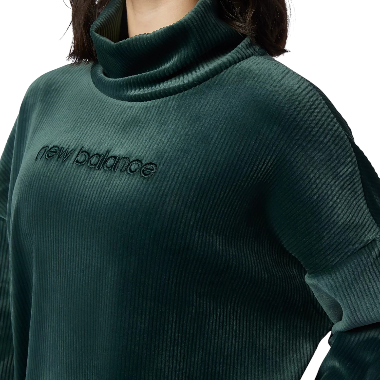 New Balance High Collar Long Sleeves Pullover Jumper Sweatshirt - Dark Green - Image 4
