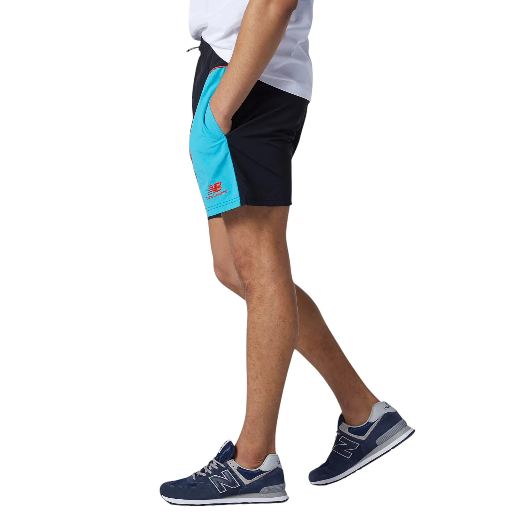 New Balance NB Athletic Wind Shorts - Black Orange - Image 2
