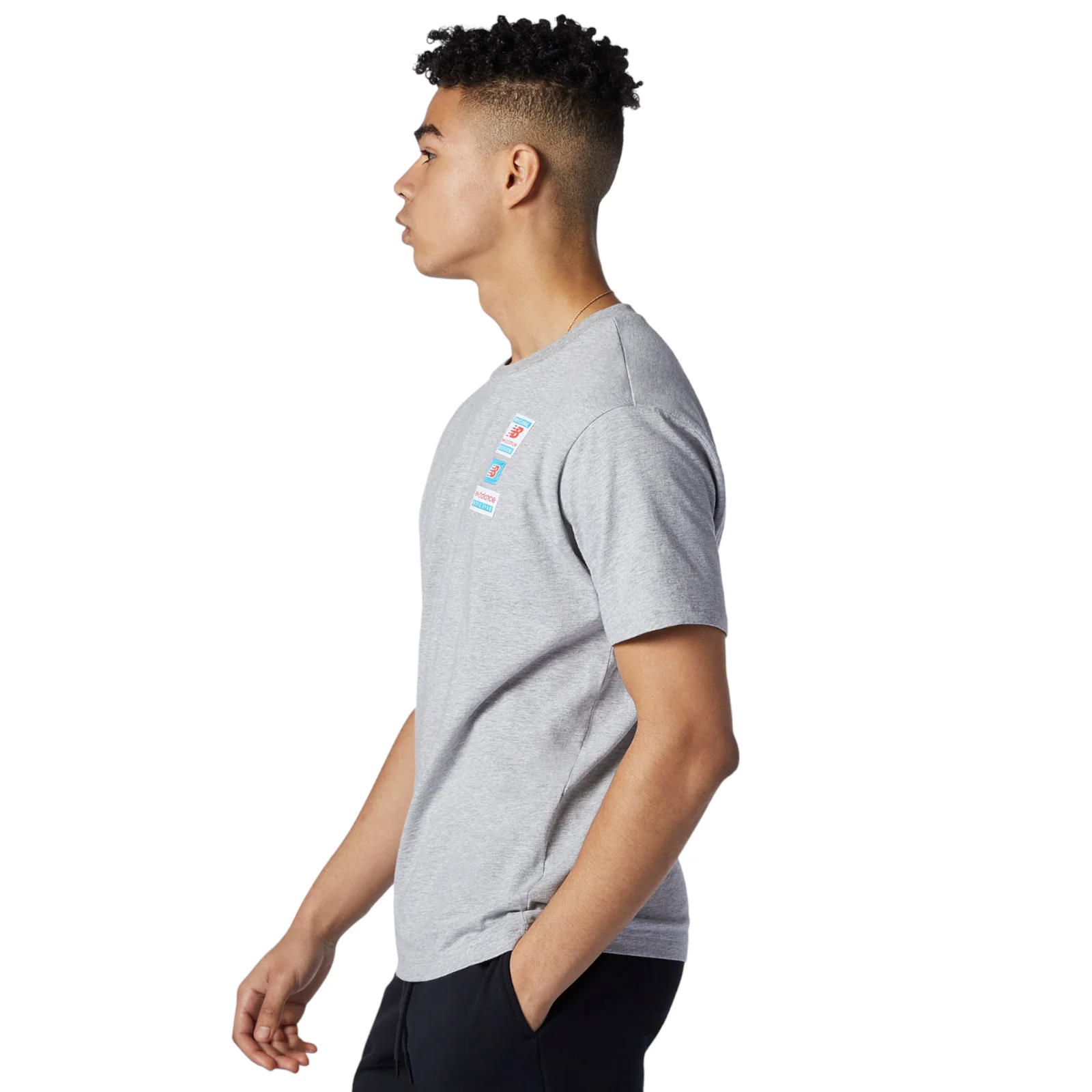 New Balance Nb Essentials Tag T-Shirt - Grey - Image 4