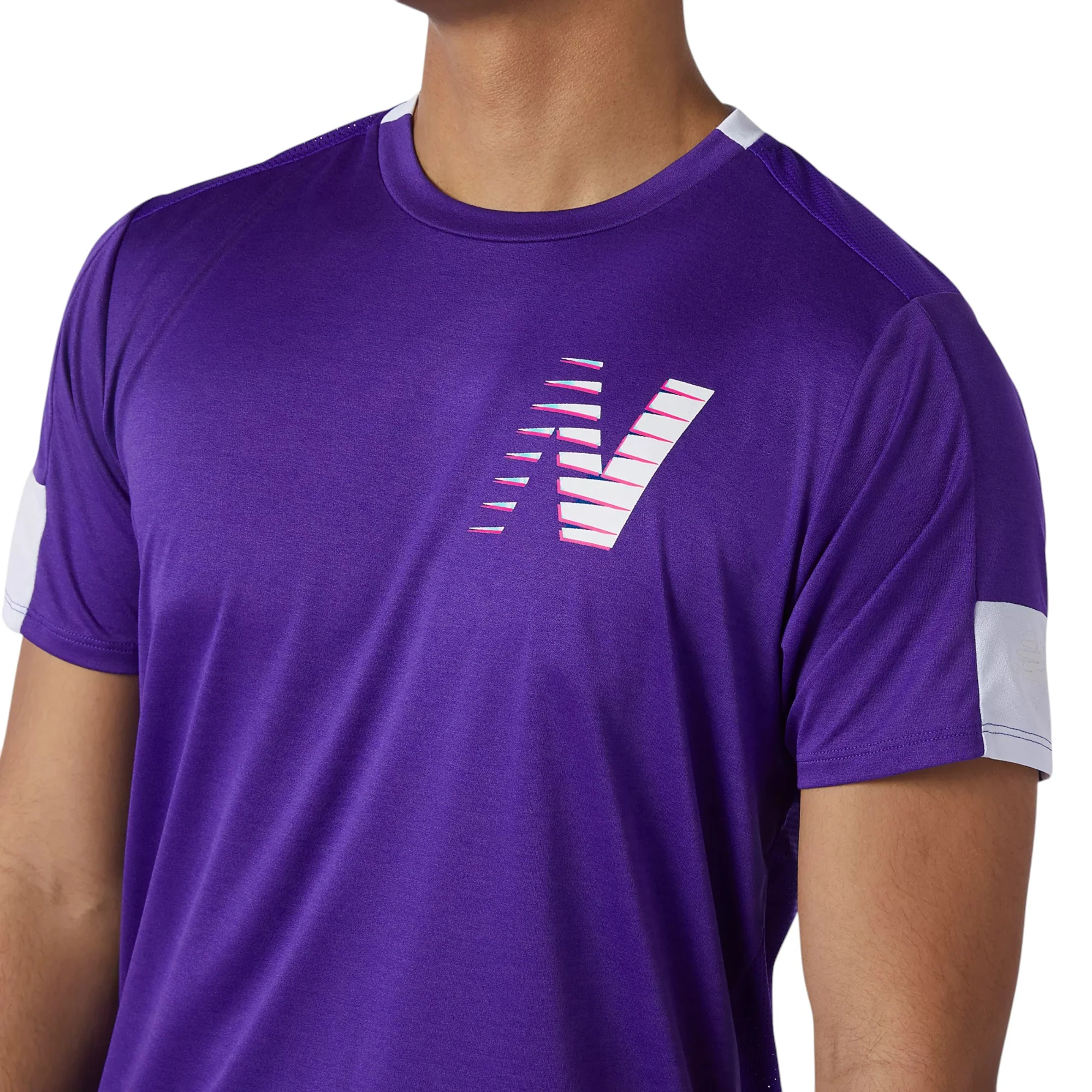New Balance Printed Fast Flight Short Sleeve Jersey - Purple - Image 4