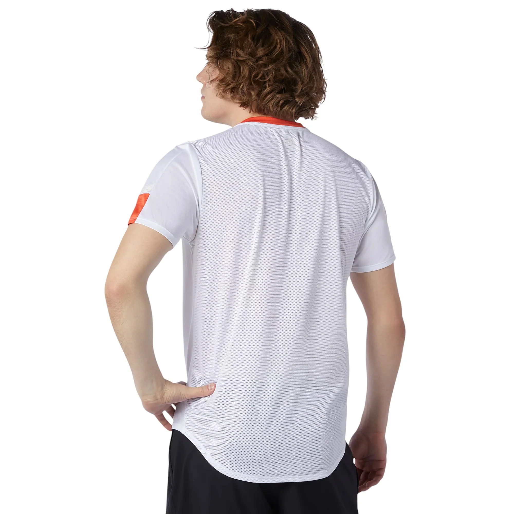 New Balance Printed Fast Flight Short Sleeve Jersey - White / Orange - Image 3