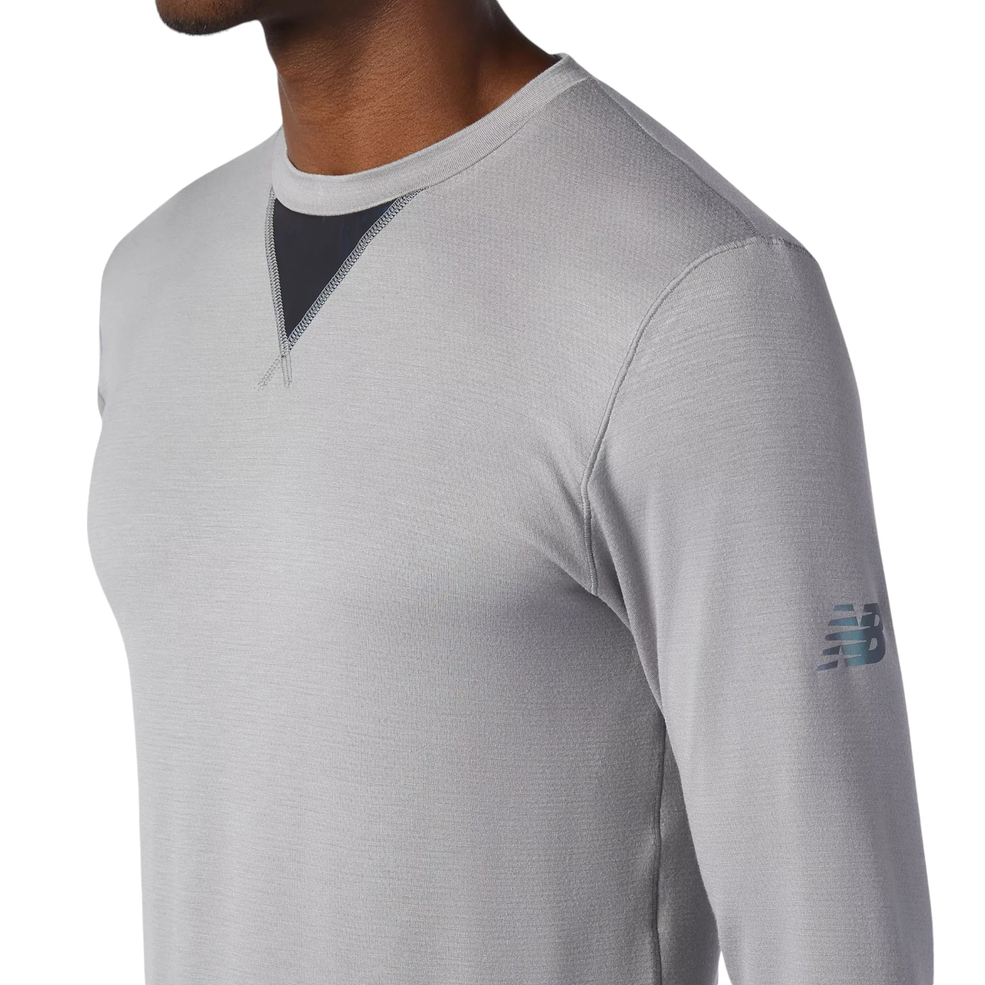 New Balance Q Speed 1NTRO Long Sleeve T Shirt - Grey - Image 4