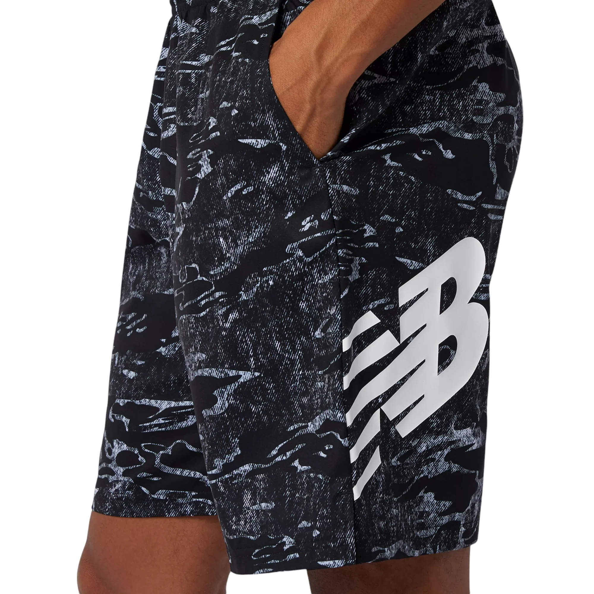 New Balance Tenacity 9-inch Printed Woven Shorts - Black - Image 6