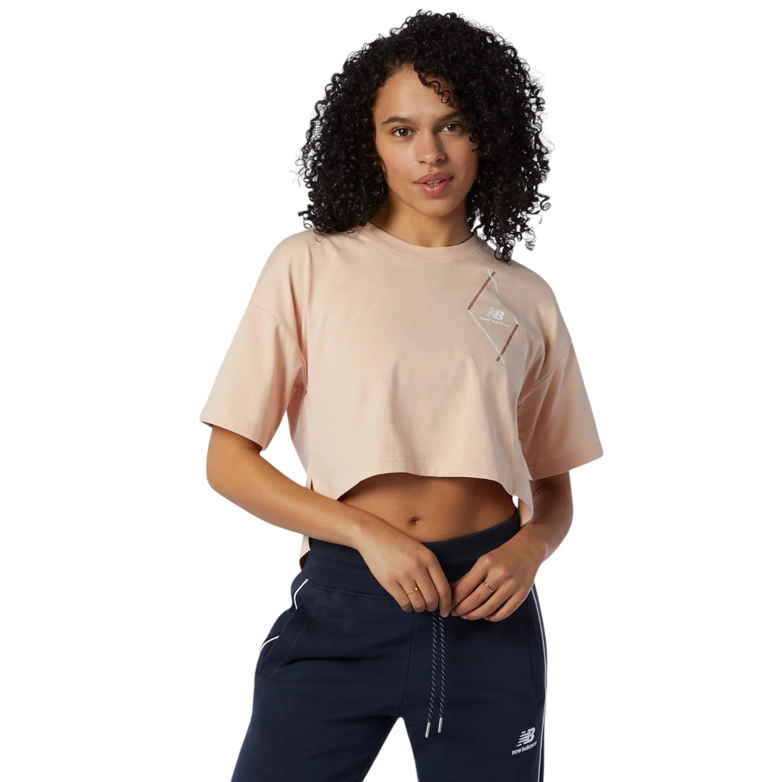 New Balance Womens Athletic Argyle Hilo T Shirt - Pink