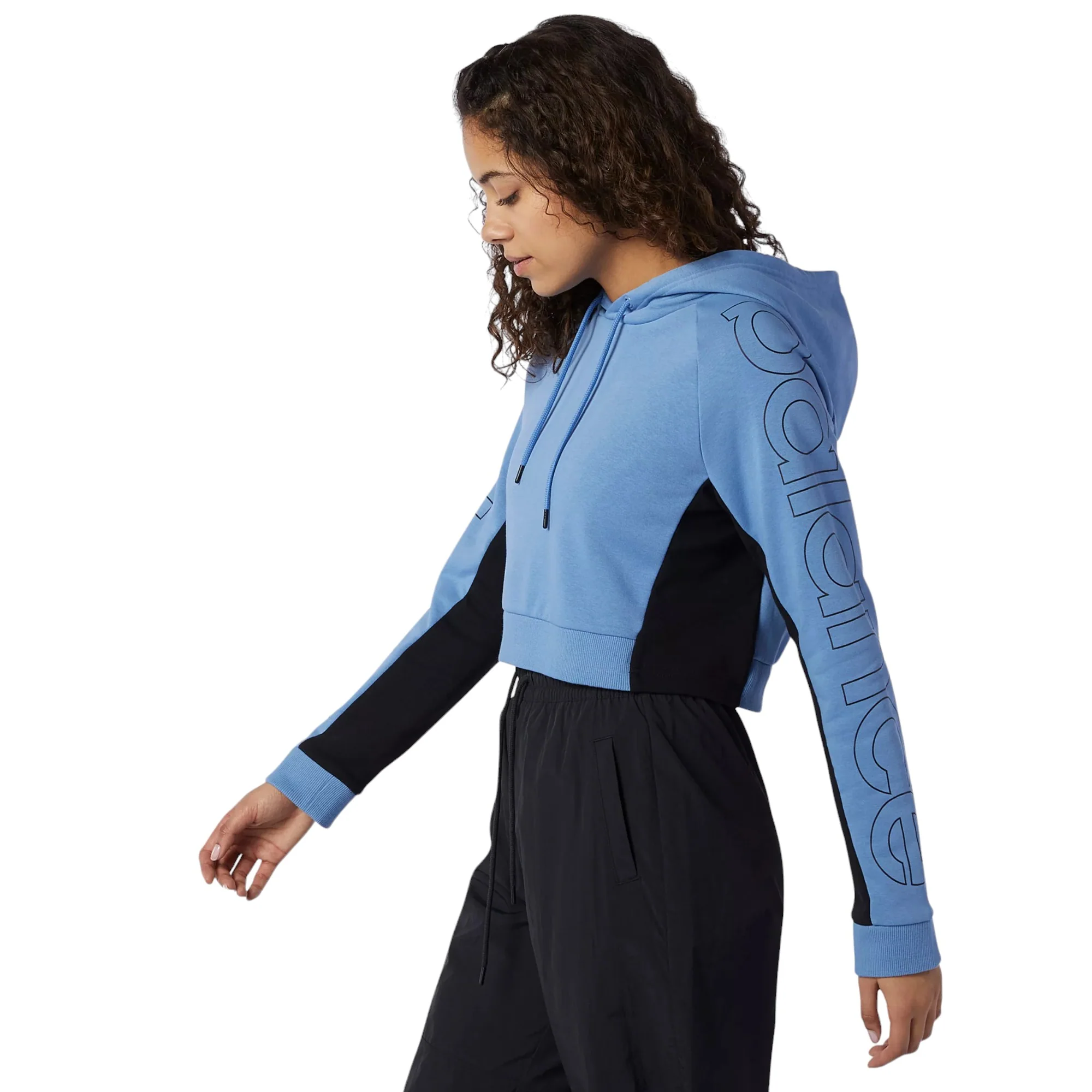 New Balance Womens Athletics Optiks Graphic Hoodie - Blue - Image 3