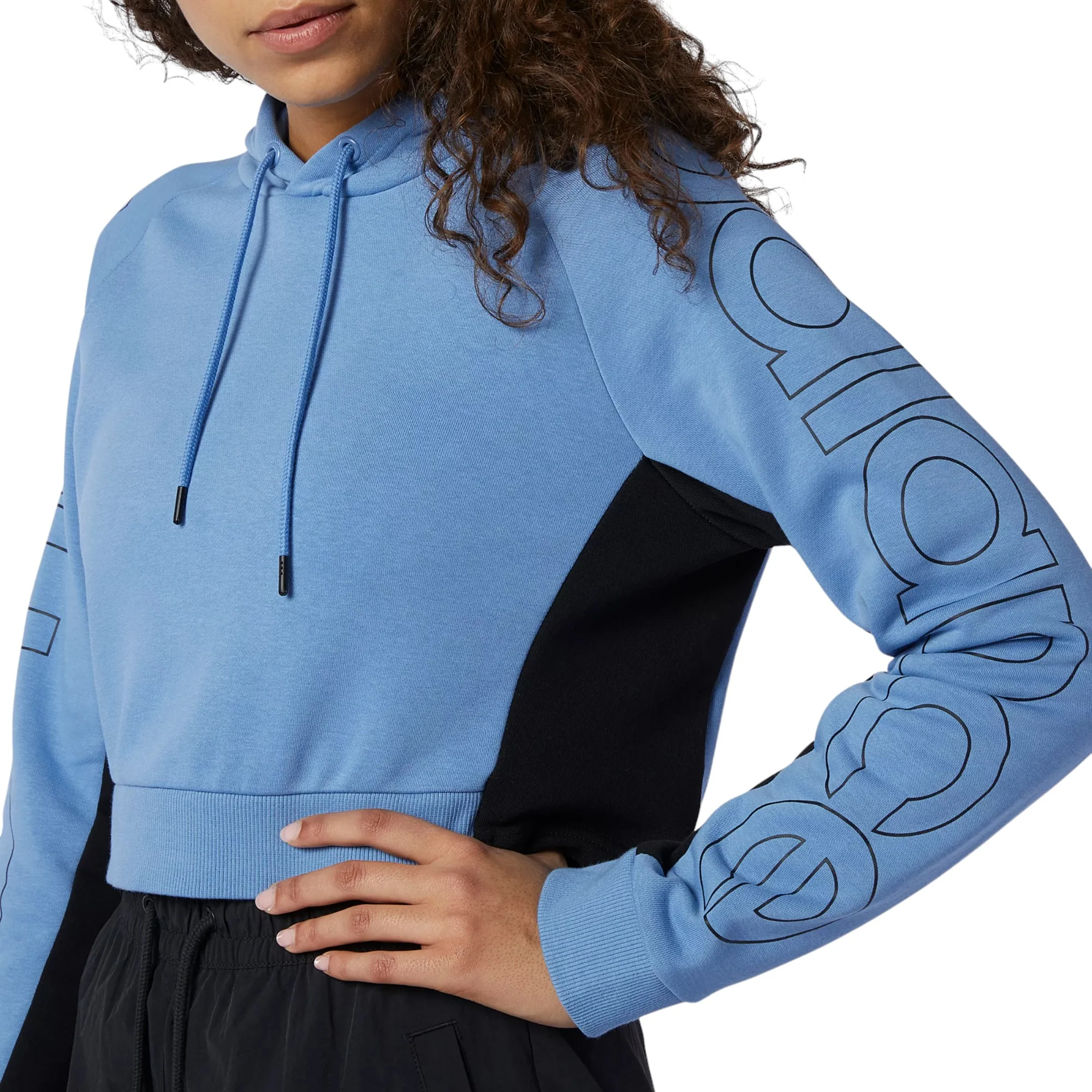 New Balance Womens Athletics Optiks Graphic Hoodie - Blue - Image 4