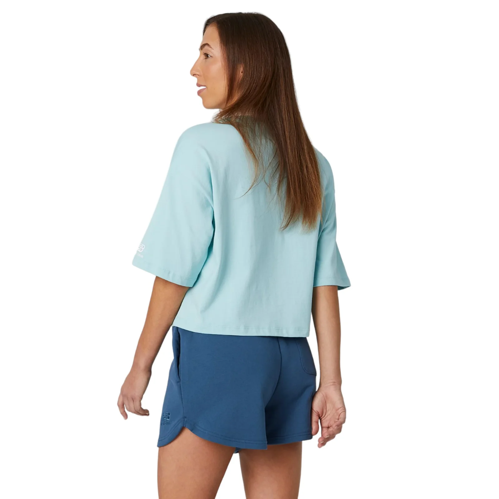 New Balance Womens Athletics Preppy Boxy Polo Shirt - Blue - Image 3