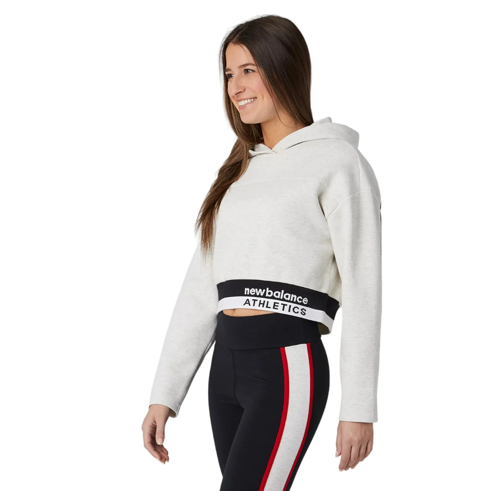 New Balance Womens Athletics Select Boxy Hoodie - White - Image 2