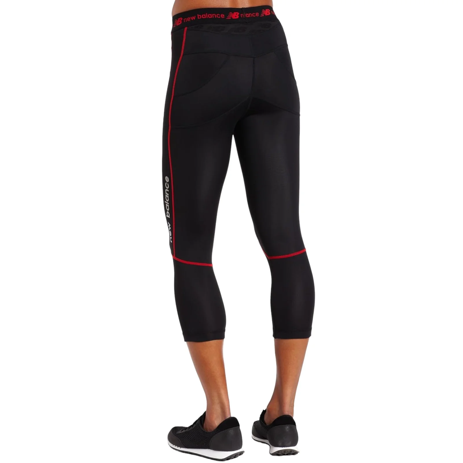 New Balance Womens Compression+ Capri Running Tights - Black - Image 2