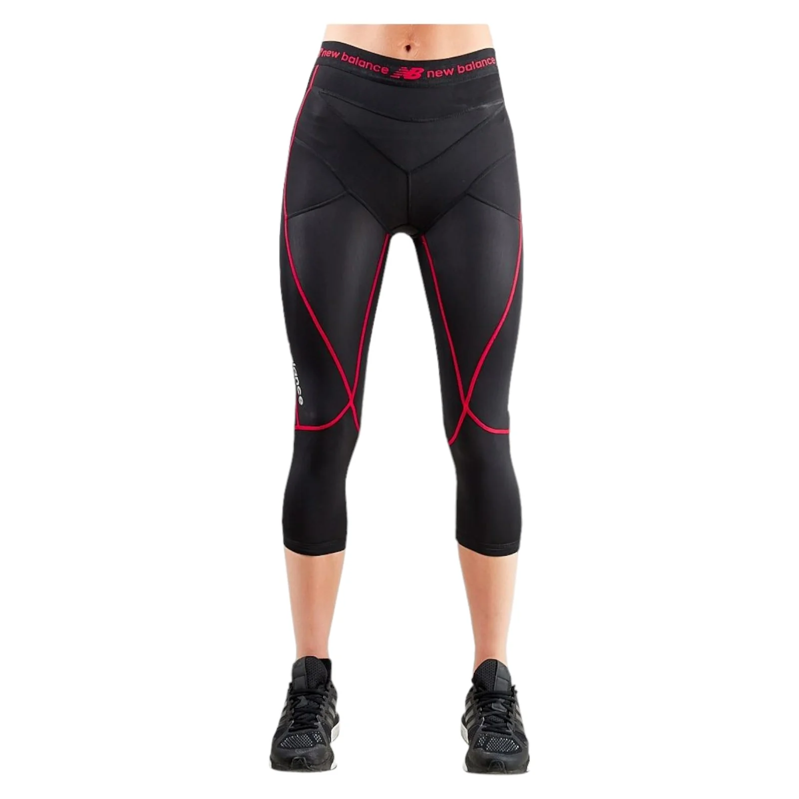 New Balance Womens Compression+ Capri Running Tights - Black - Image 3