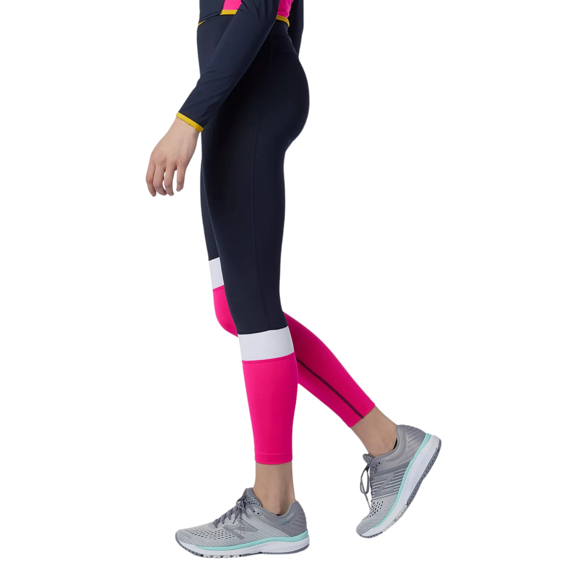 New Balance Womens Fast Flight Leggings - Black / Pink - Image 2