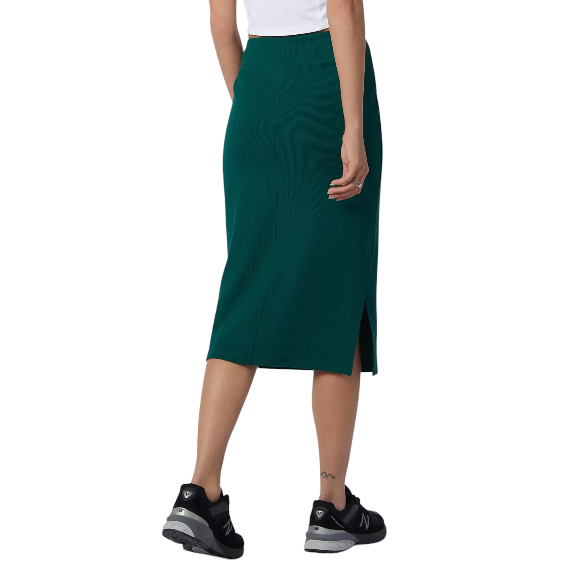 New Balance Womens Fitted Fit Athletics Lurex Skirt - Green - Image 3