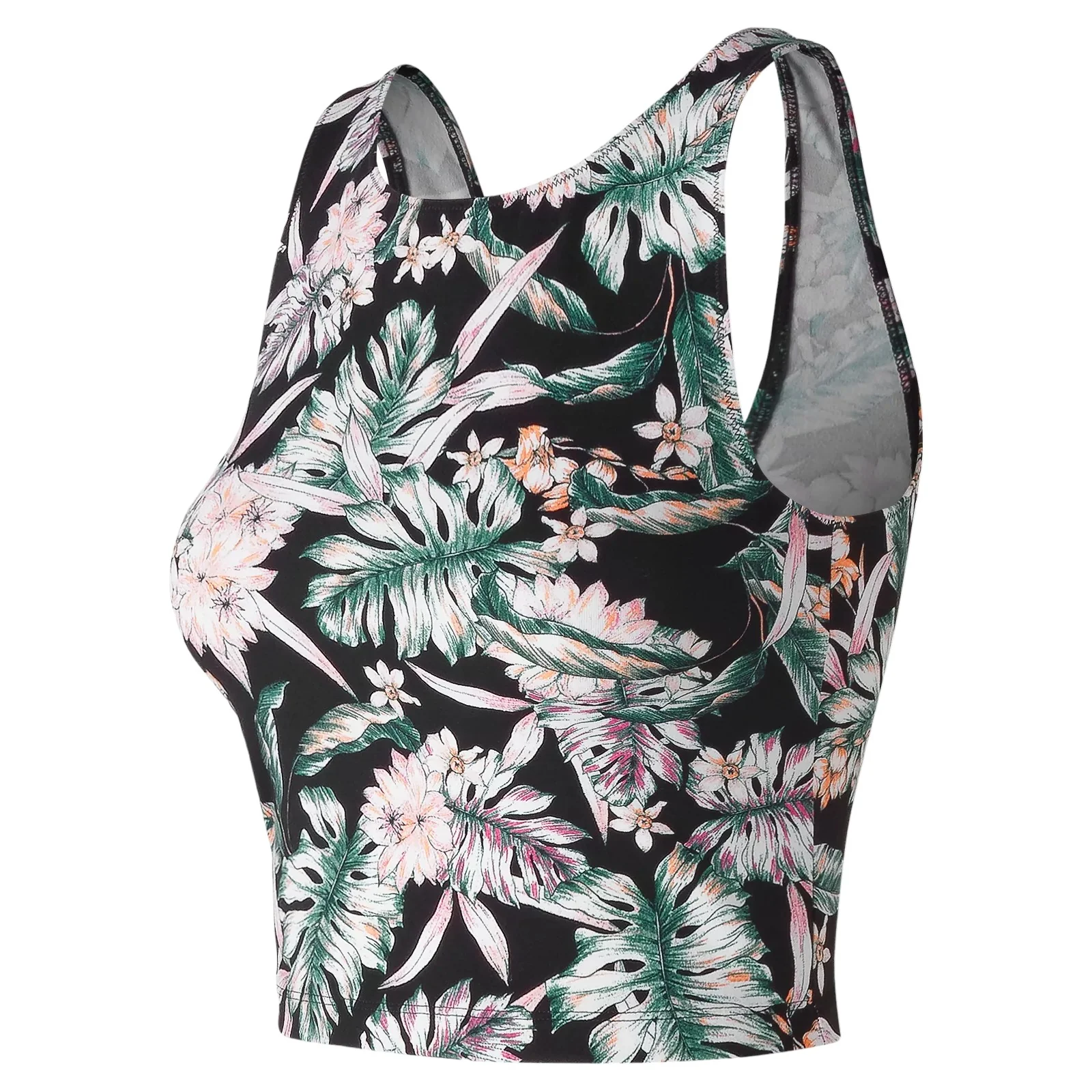 New Balance Womens Printed Floral Evolve Crop Tank