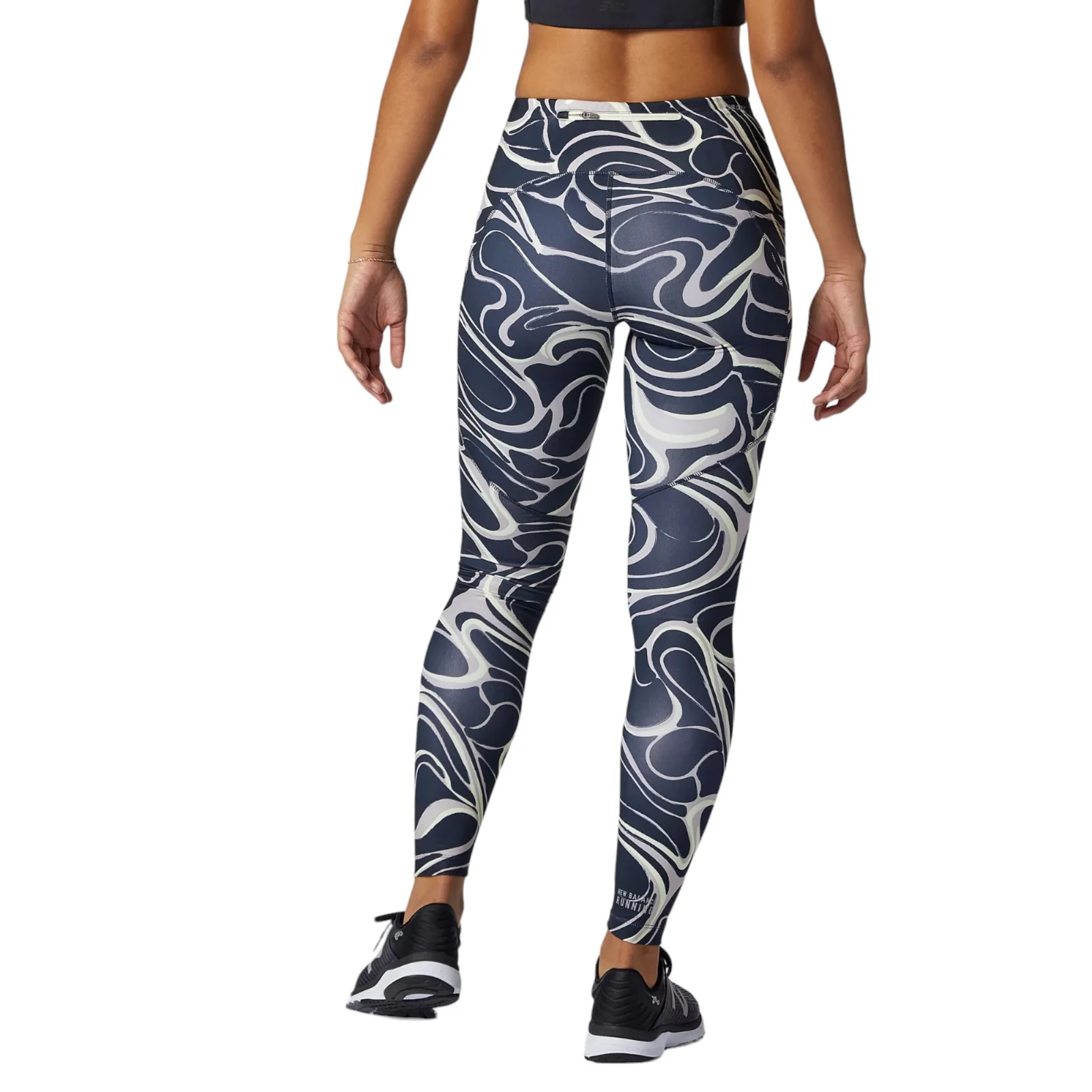 New Balance Womens Printed Impact Run Tights - Blue - Image 3