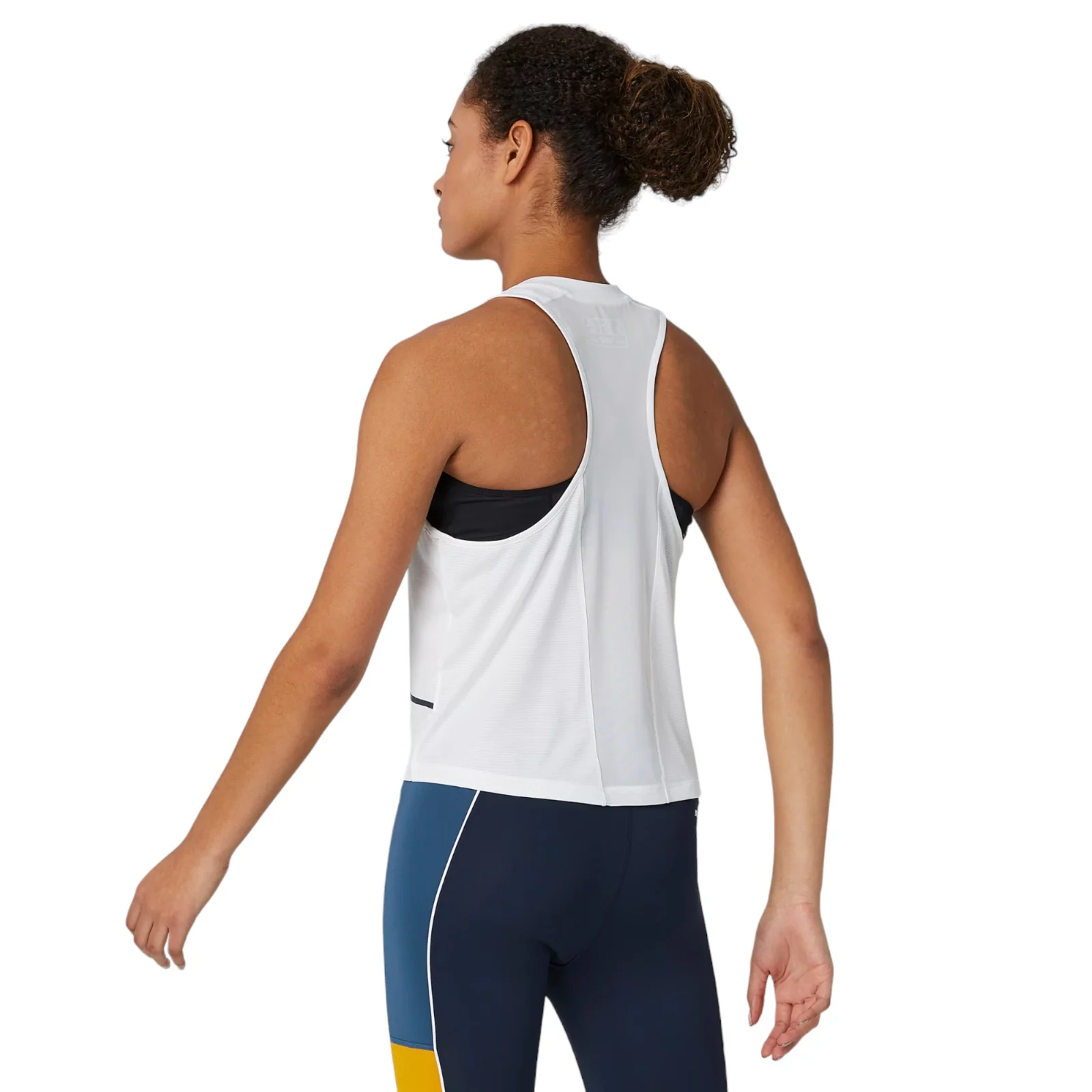 New Balance Womens Printed Velocity Crop Tank Top - White - Image 4