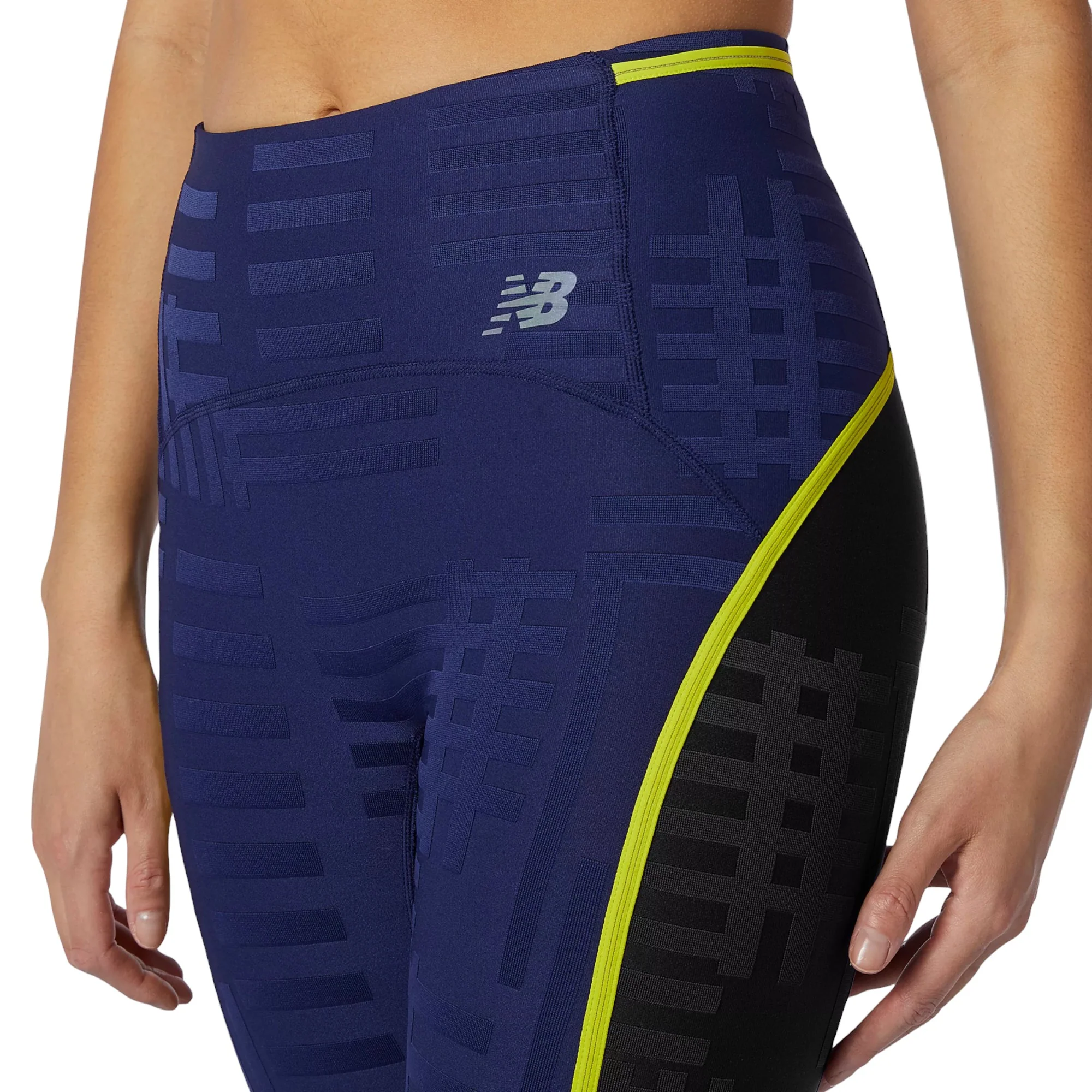 New Balance Womens Q Speed Texture Tights - Navy - Image 4