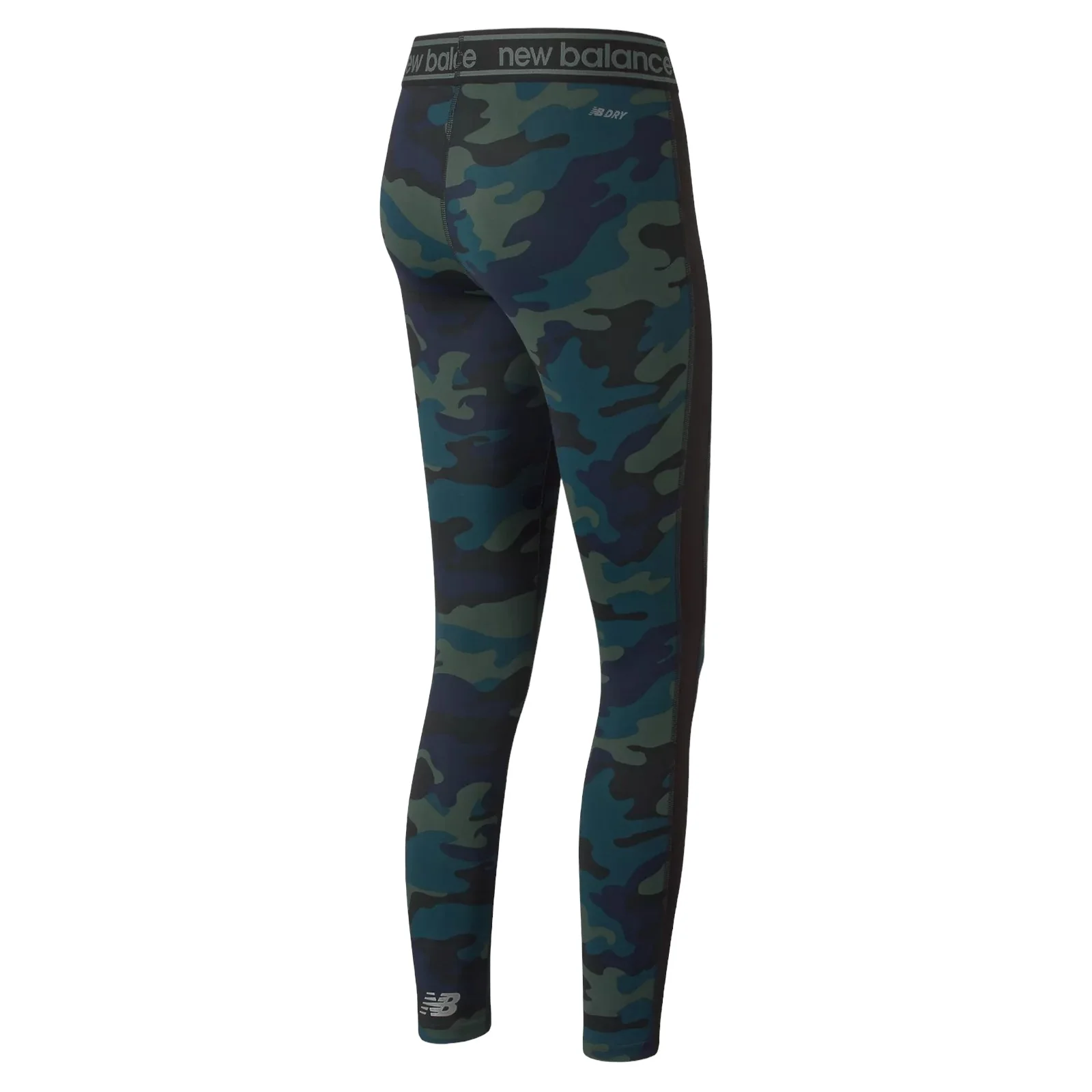 New Balance Womens Relentless Colorblock Tights Camo - Green - Image 2