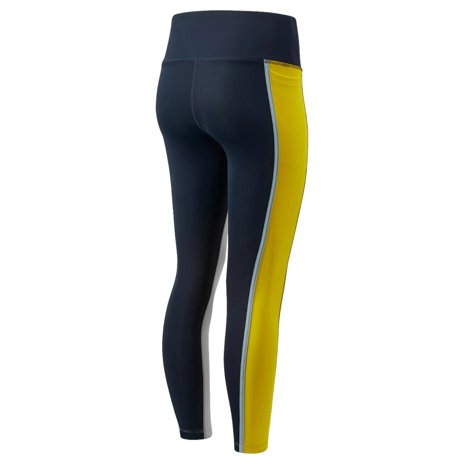 New Balance Womens Repeat Logo Running Tights - White / Yellow - Image 2