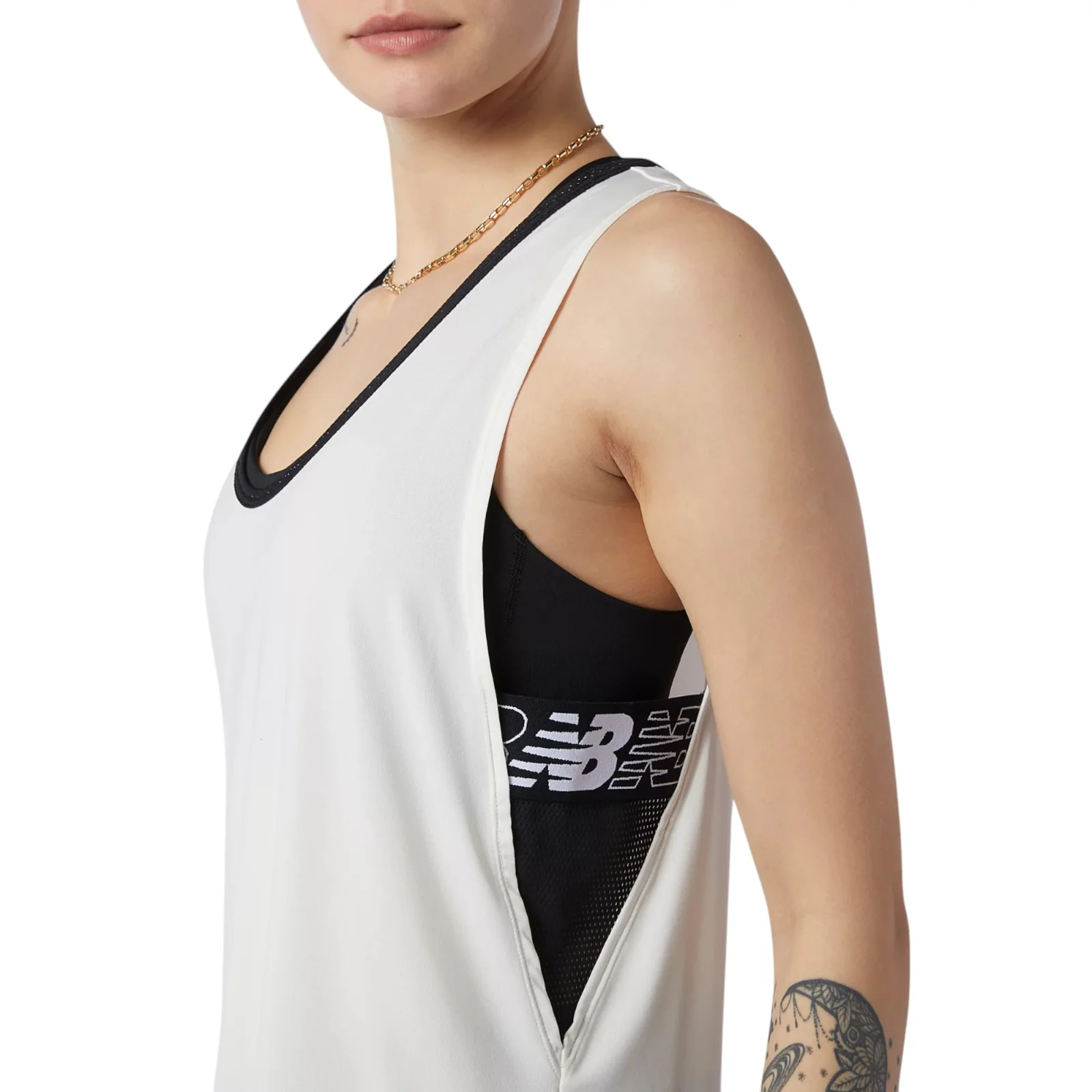 New Balance Womens Running Relentless Sweat Tank Top - Beige - Image 4