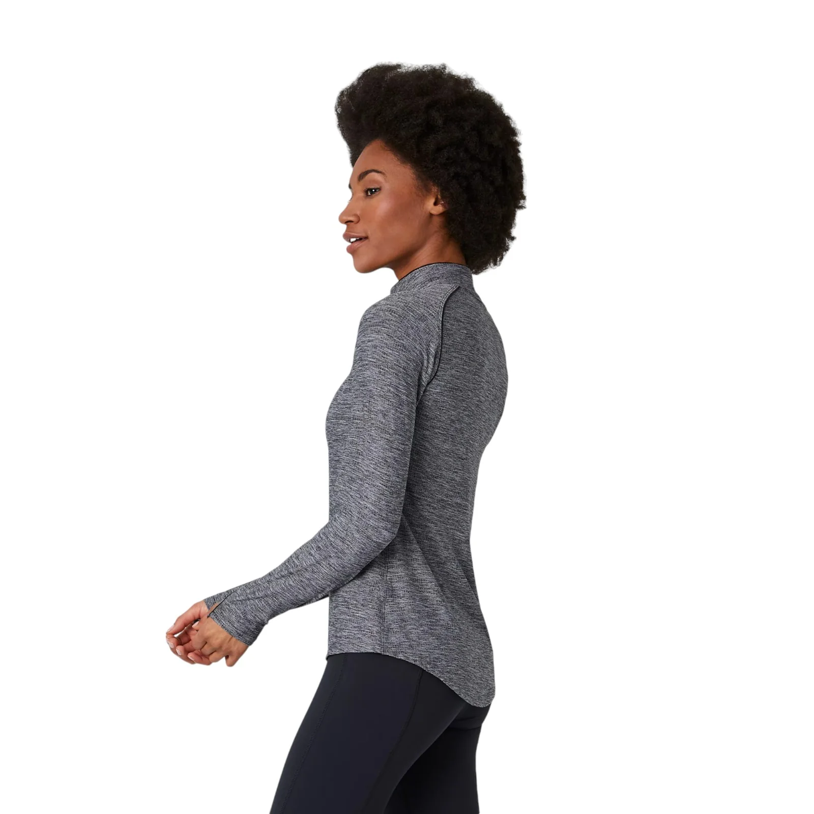 New Balance Womens Transform Half Zip Sweat Top - Grey - Image 3