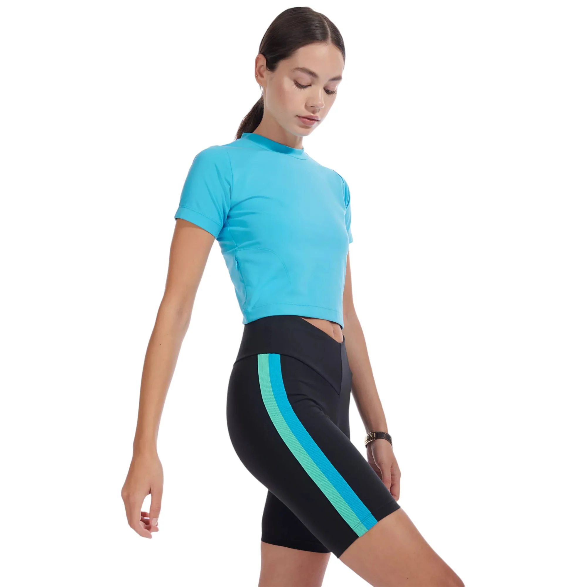 New Balance x Staud Womens Bike Shorts - Black - Image 3