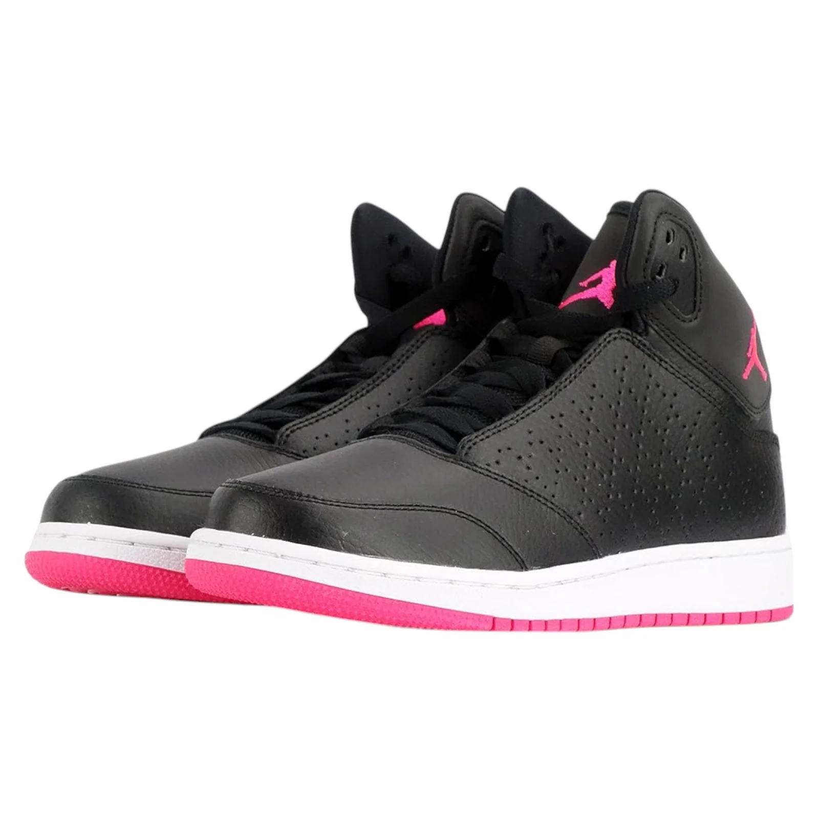 Nike Air Jordan 1 Flight 5 Premium Shoes (GS) - Black / Pink - Image 2