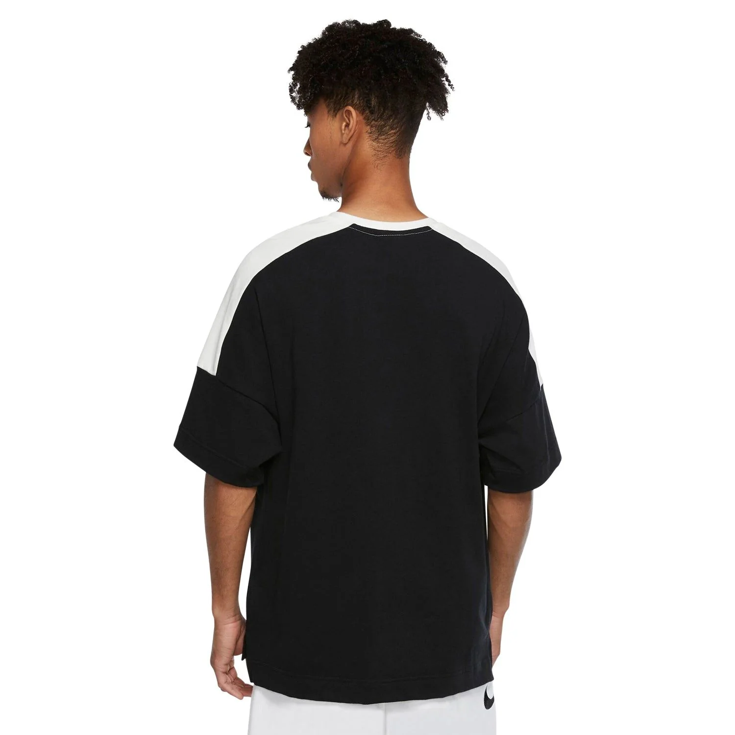 Nike NSW Short Sleeved Jersey Colour Block Tee- Grey / Black - Image 2