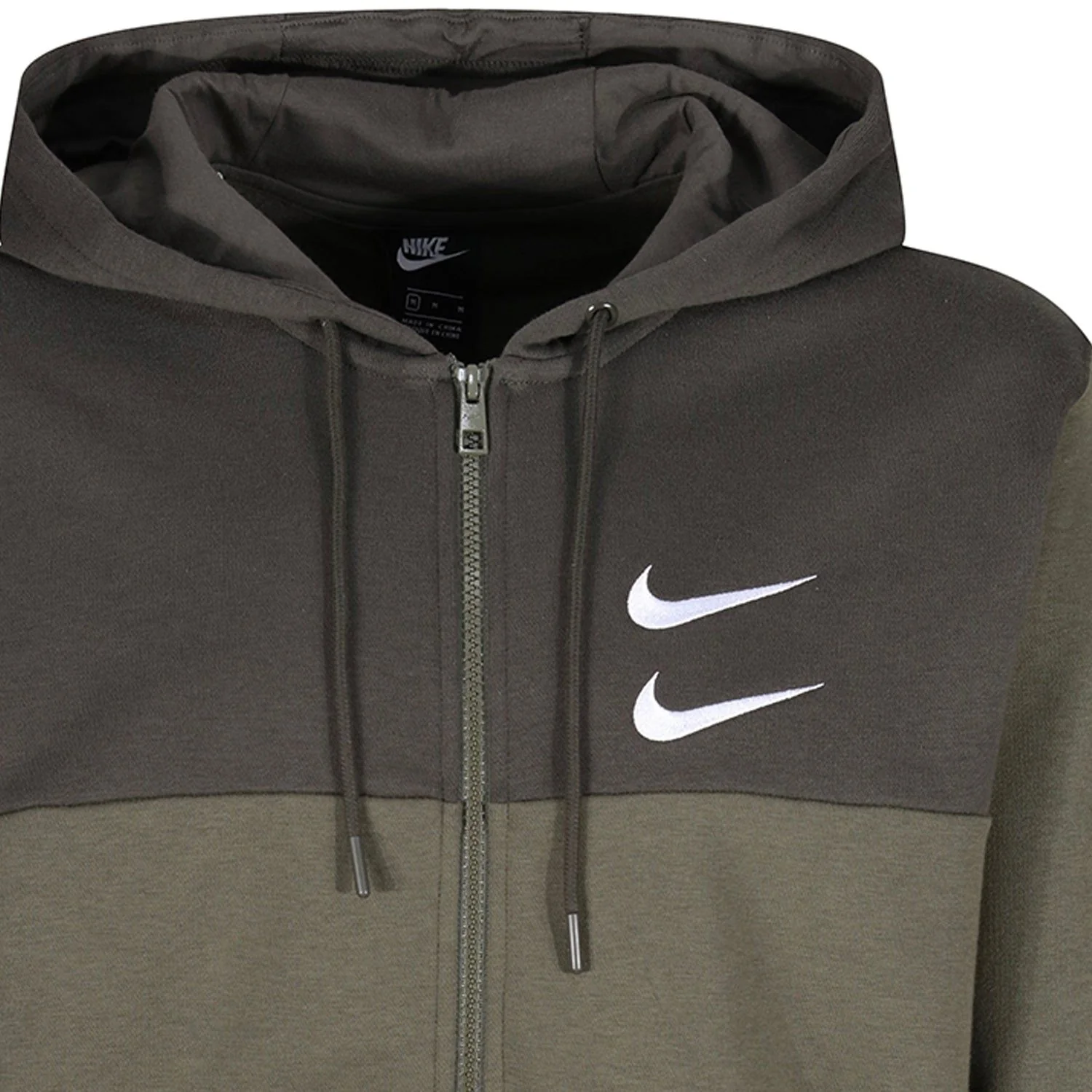 Nike NSW Swoosh Full ZIp Fleece Hoodie - Green - Image 3