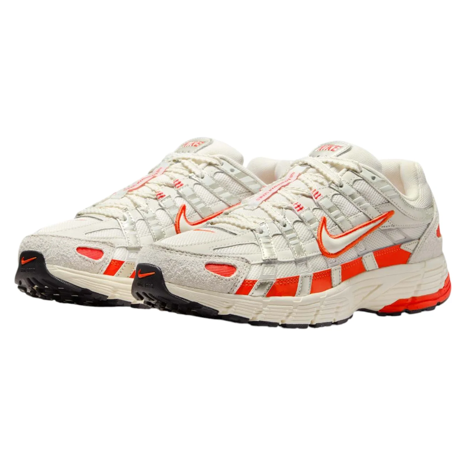 Nike Womens P-6000 Sail Trainers - Sail / Picante Red - Image 2