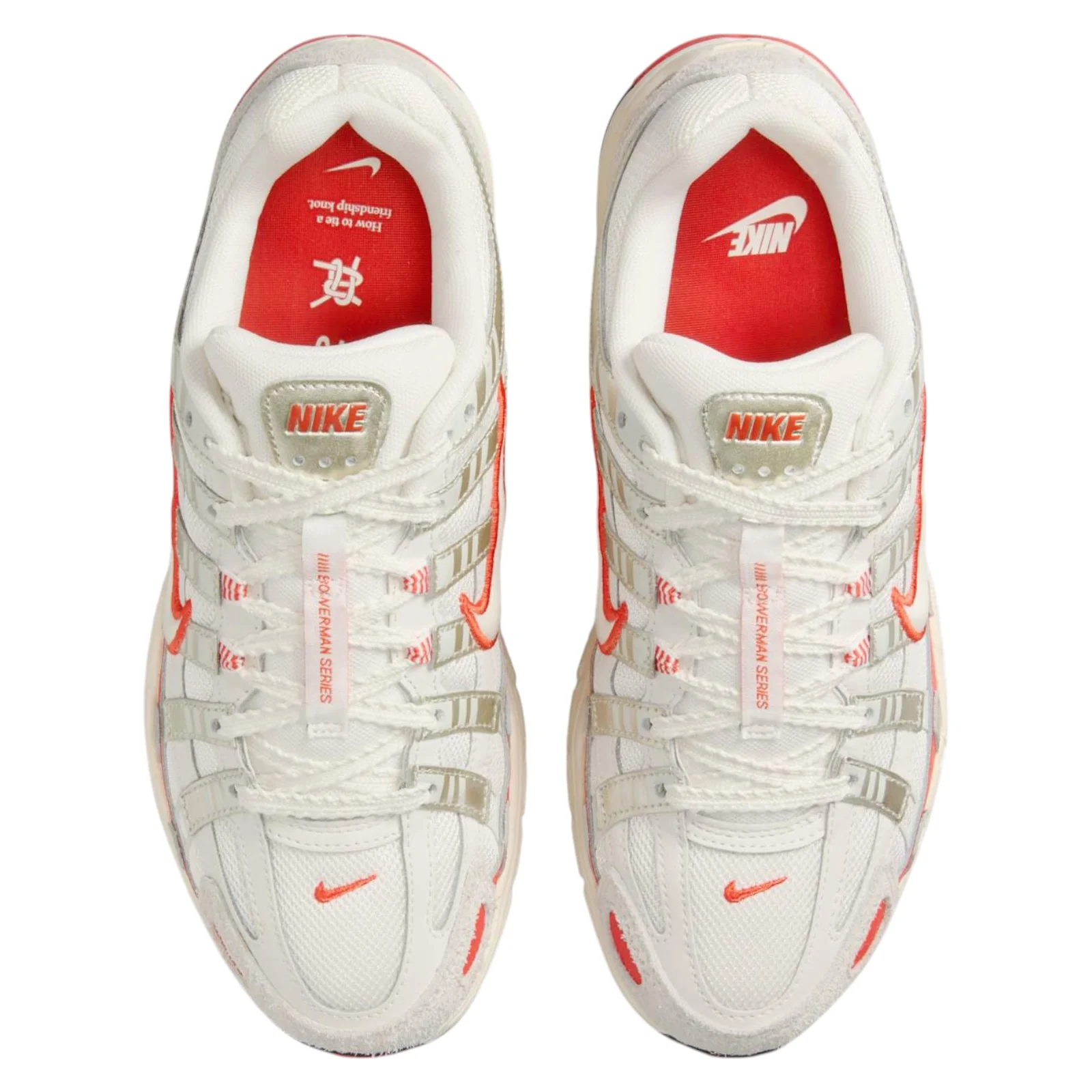 Nike Womens P-6000 Sail Trainers - Sail / Picante Red - Image 6